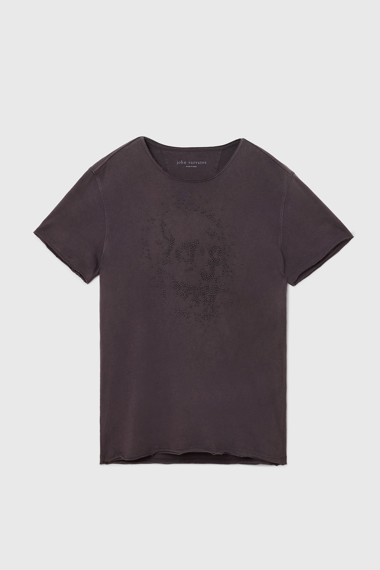 SS RAW EDGE TEE - BEADED SKULL OXBLOOD 2
