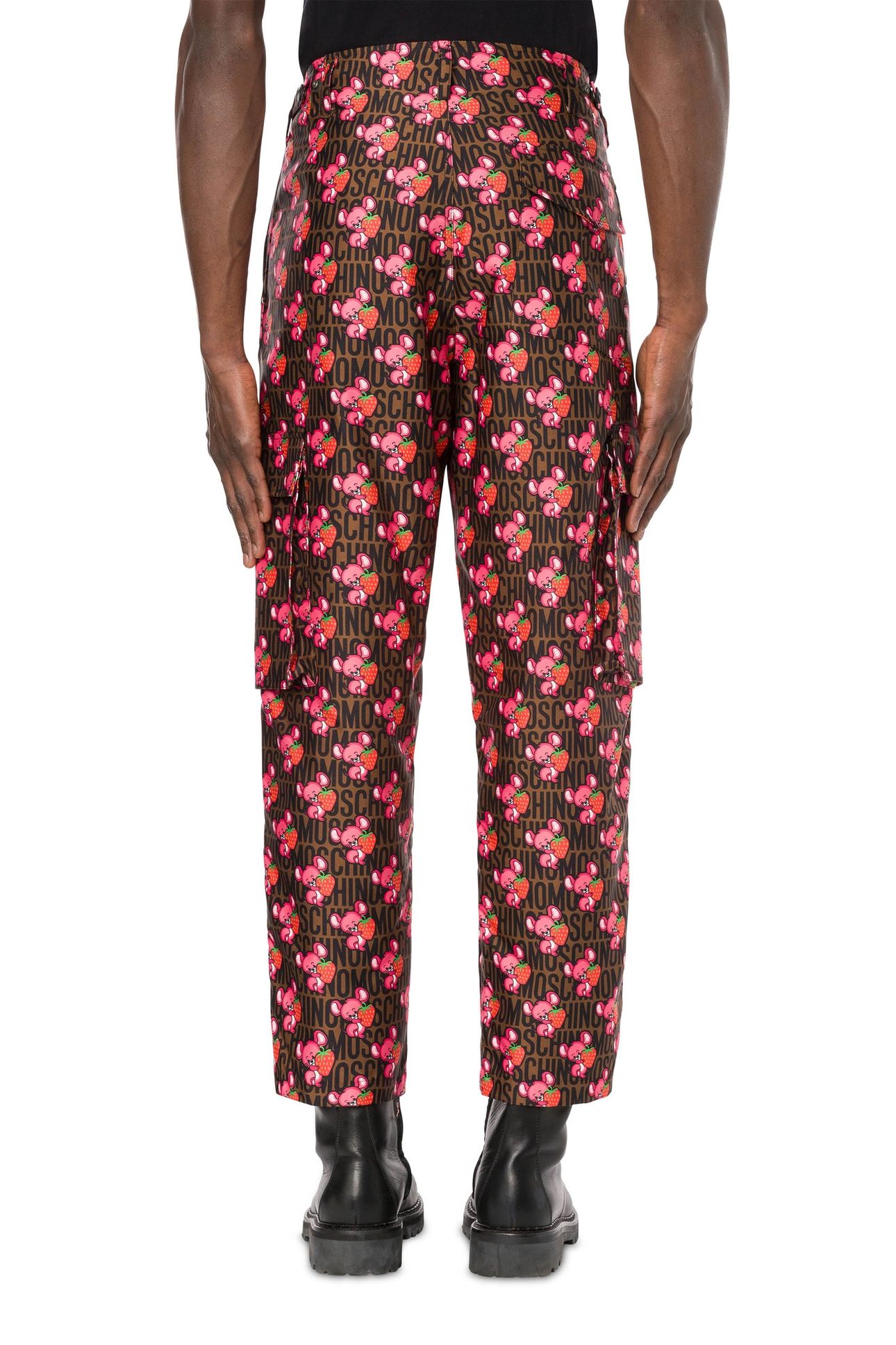 GABARDINE TROUSERS ILLUSTRATED ANIMALS BROWN 2
