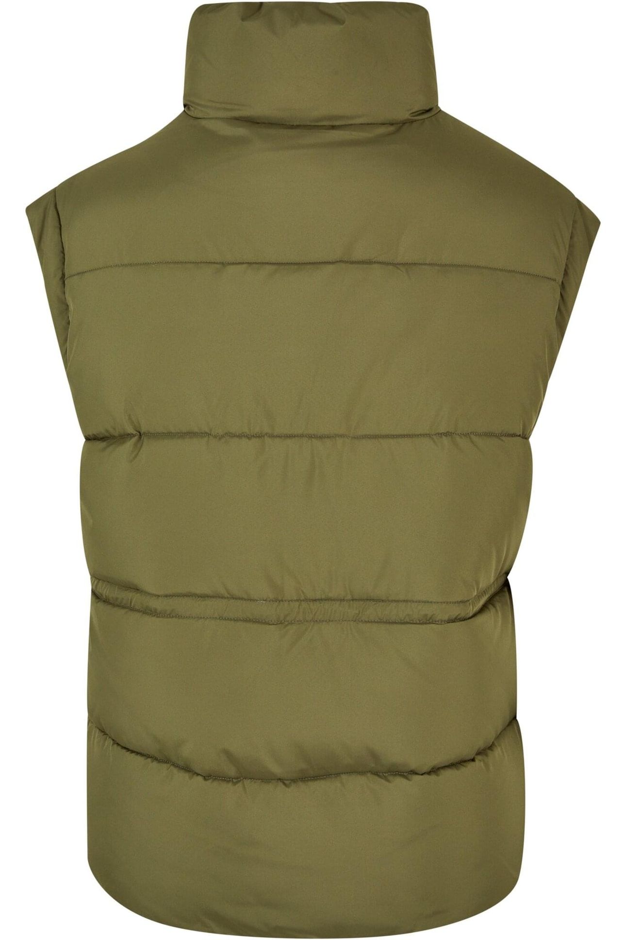 LADIES WAISTED PUFFER VEST OLIVE 5