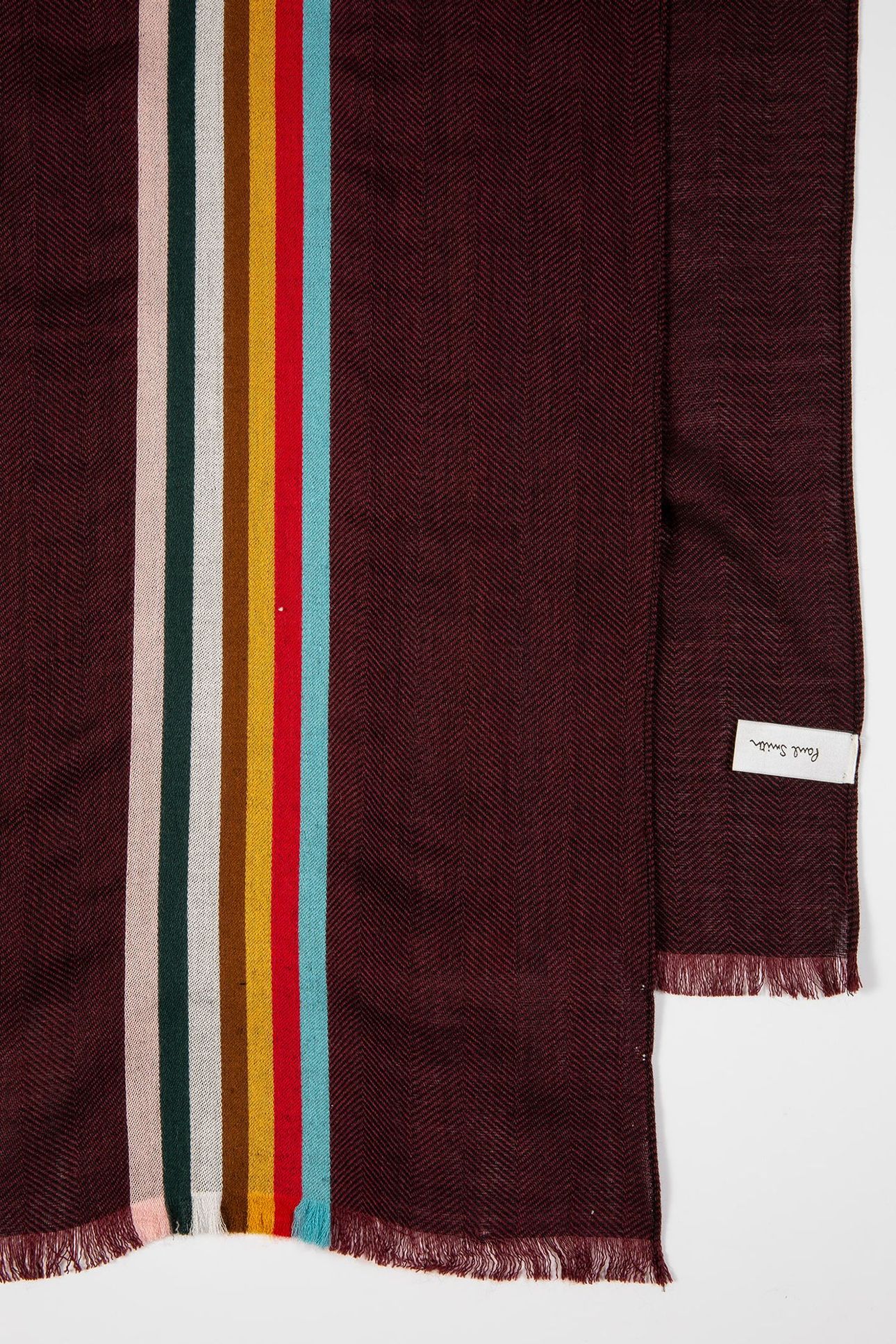 MEN SCARF CENTRAL MSTRP BURGUNDY/ BORDE 2