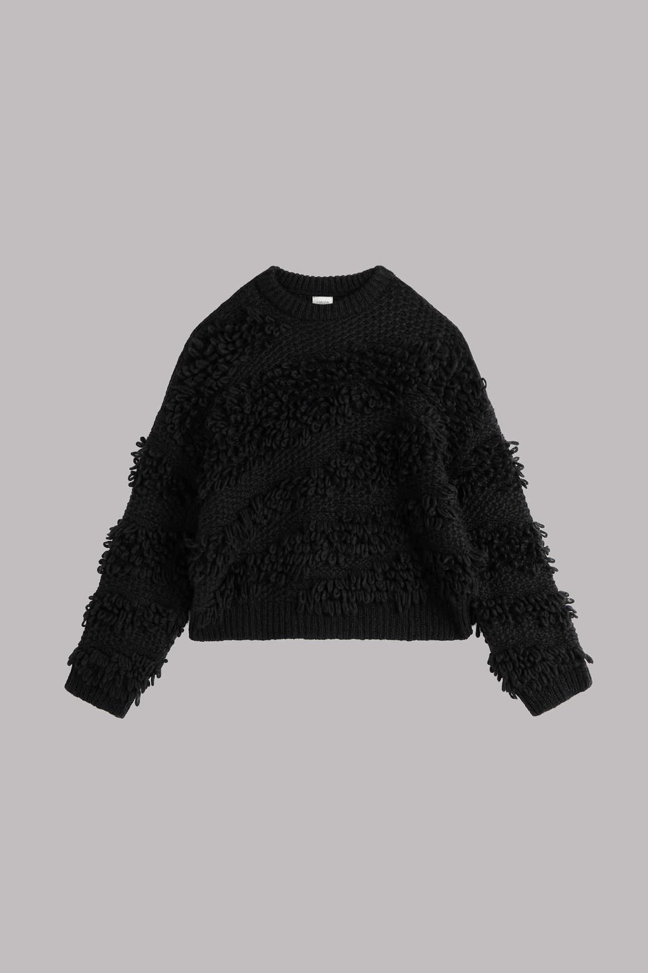 THE BLACK FRAYED KNIT SWEATER BLACK 3