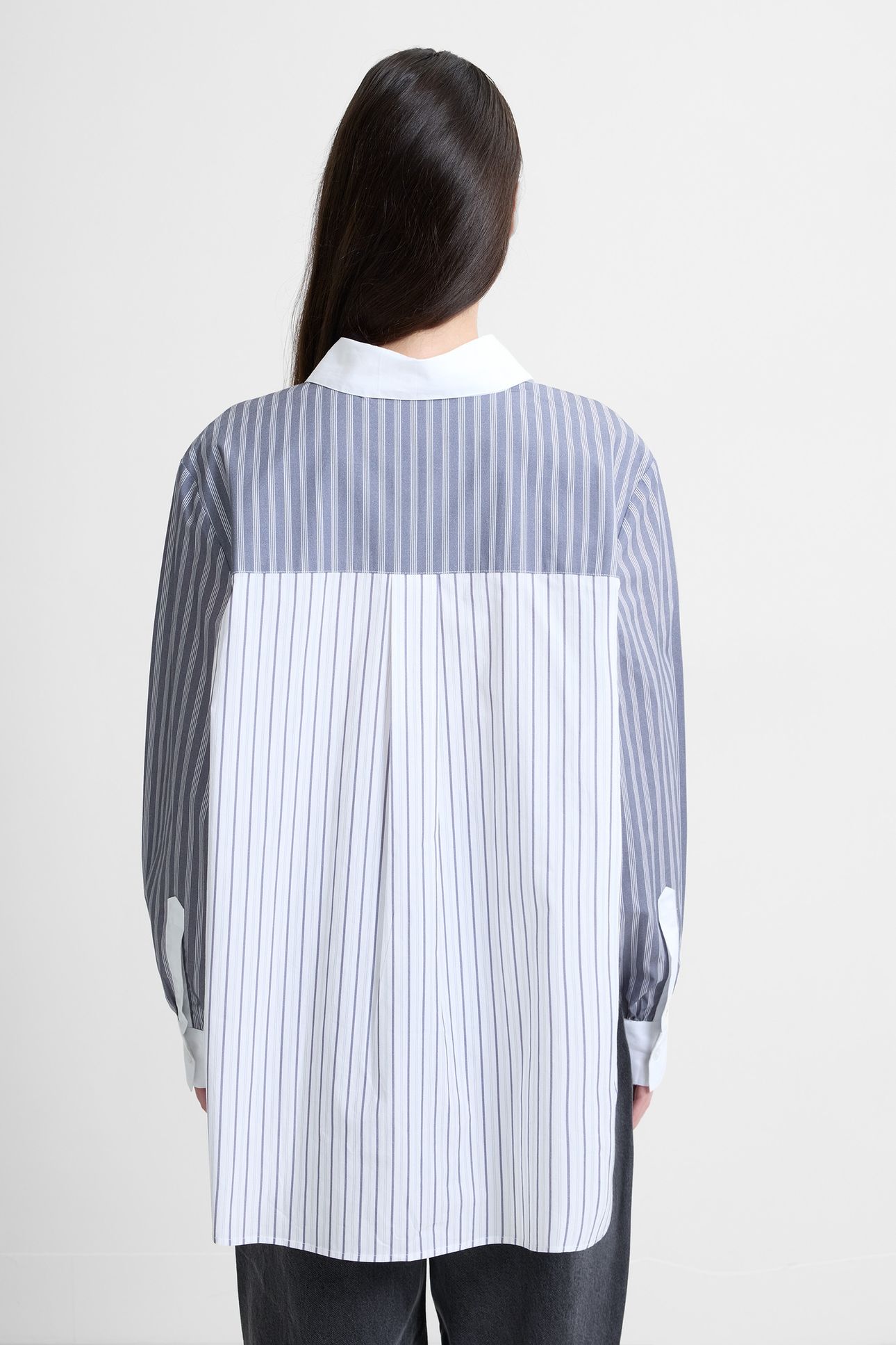 CAMBRIA COTTON STRIPED LS SHIR LINEN WHITE GREY MIX 3