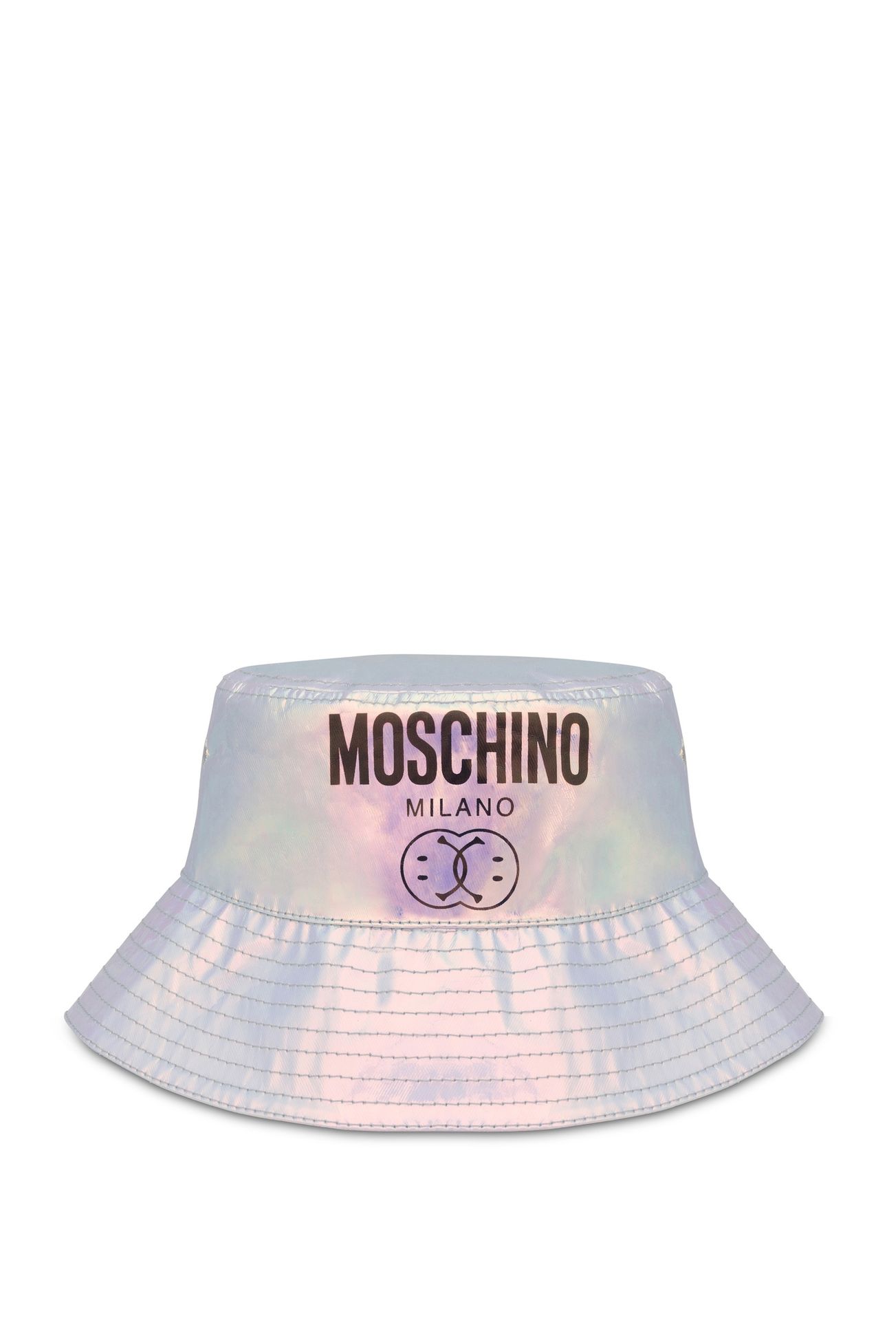 DOUBLE SMILEY® HOLOGRAPHIC BUCKET HAT SILVER 1
