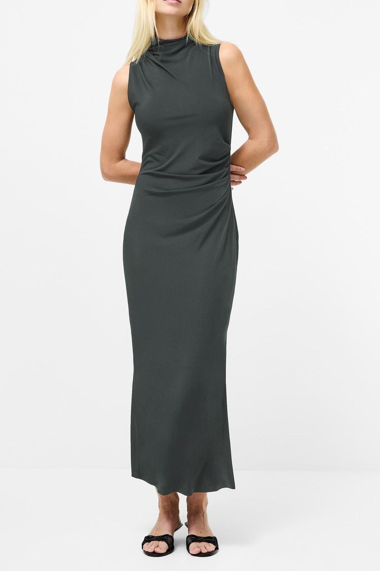 SAMIRA JERSEY HIGH NK DRESS GRAPHITE GRAPHITE 1