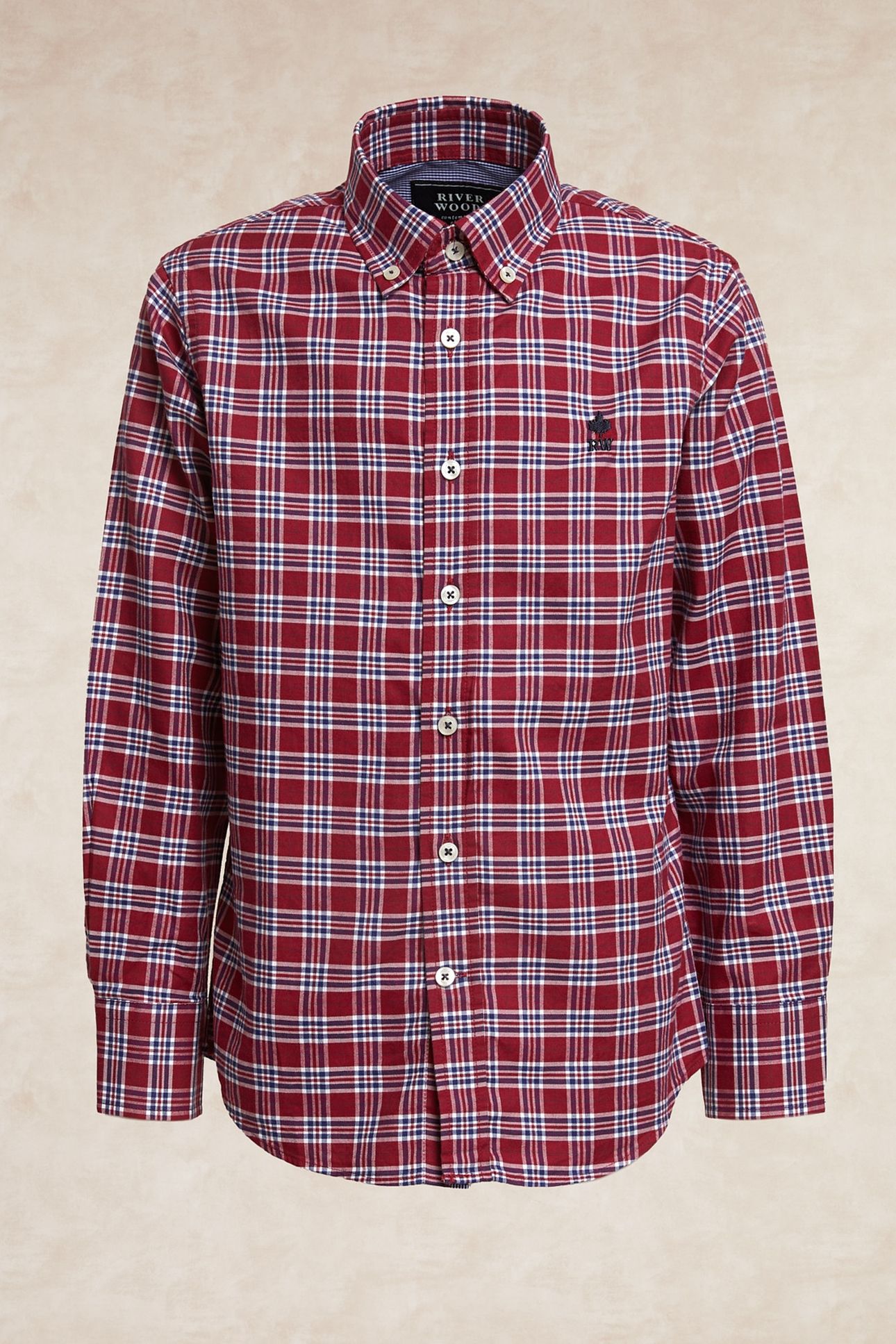CUSTOM FIT CHECKED SHIRT RED/BLUE 1
