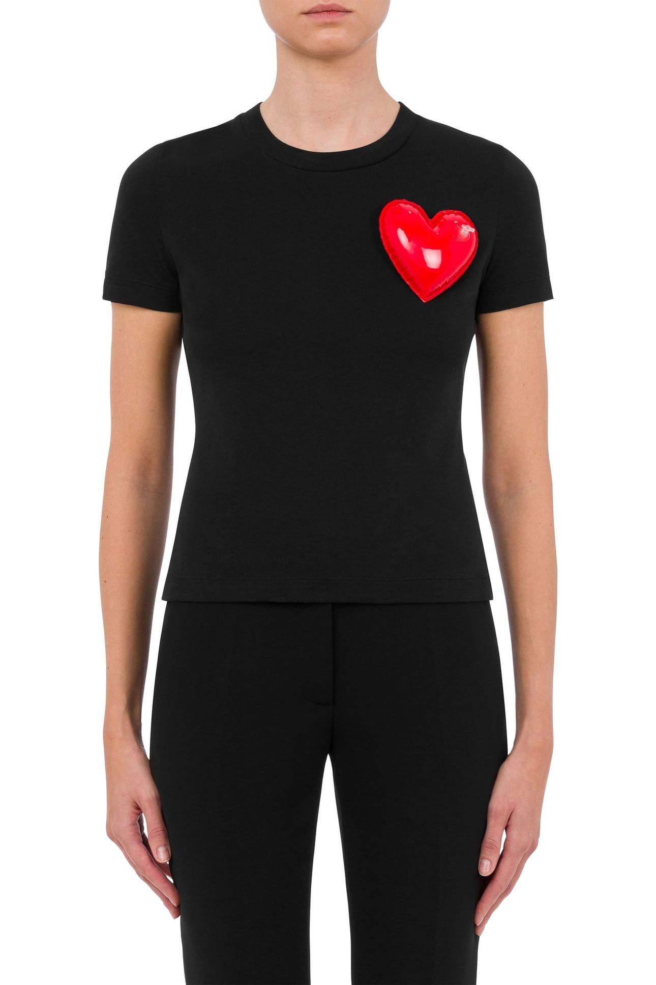 INFLATABLE HEART ORGANIC JERSEY T-SHIRT BLACK 1