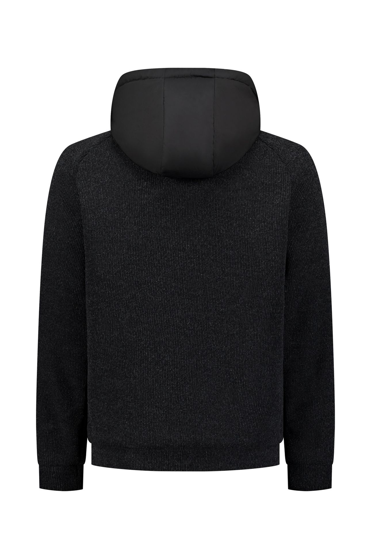 JACKET SHORT FIT PUFFER KNITTED MIX BLACK 3