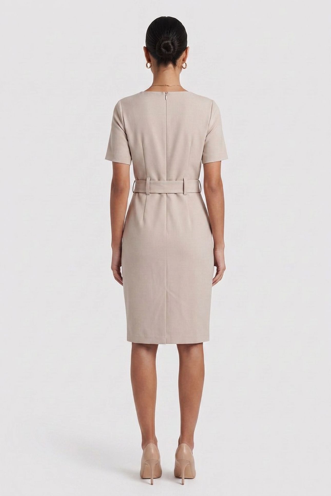BESSY SLIM SS MIDI D LIGHT BEIGE MULTI. 2