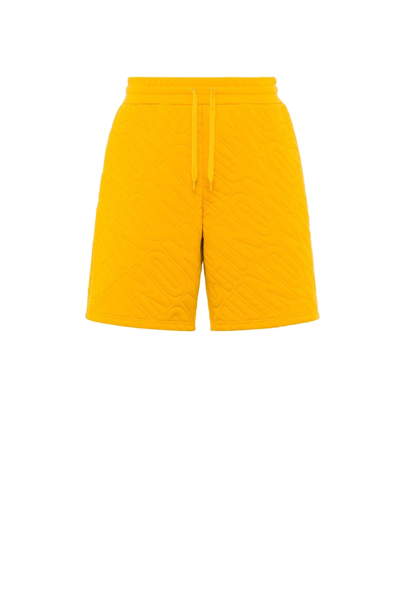 ORGANIC FLEECE BERMUDA SHORTS QUILTED ALLOVER LOGO YELLOW 3
