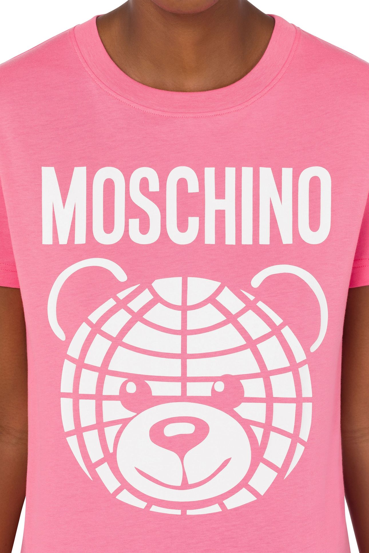 MOSCHINO TEDDY BEAR ORGANIC JERSEY T-SHIRT PINK 4