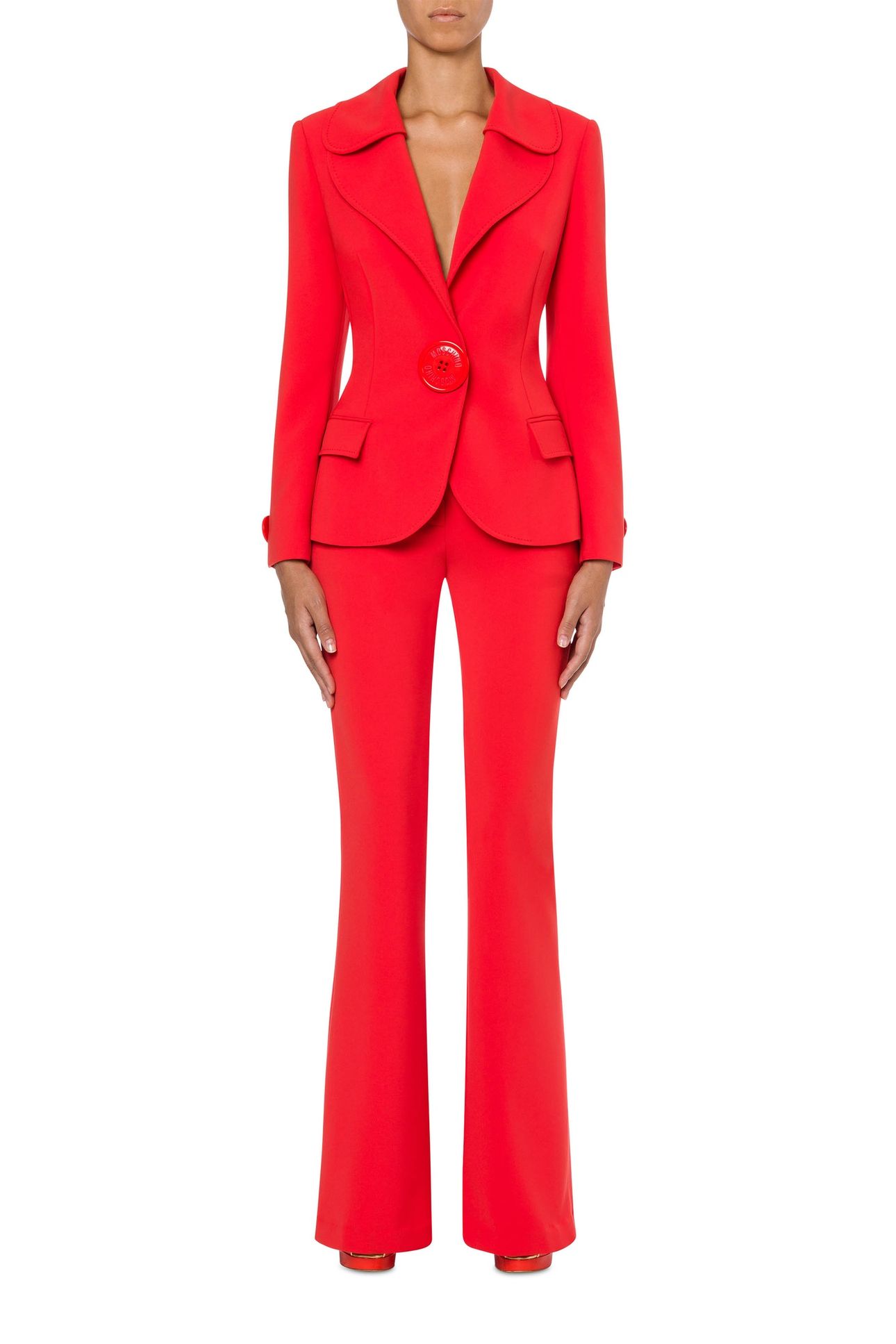 MOSCHINO BUTTON CRÊPE JACKET RED 1