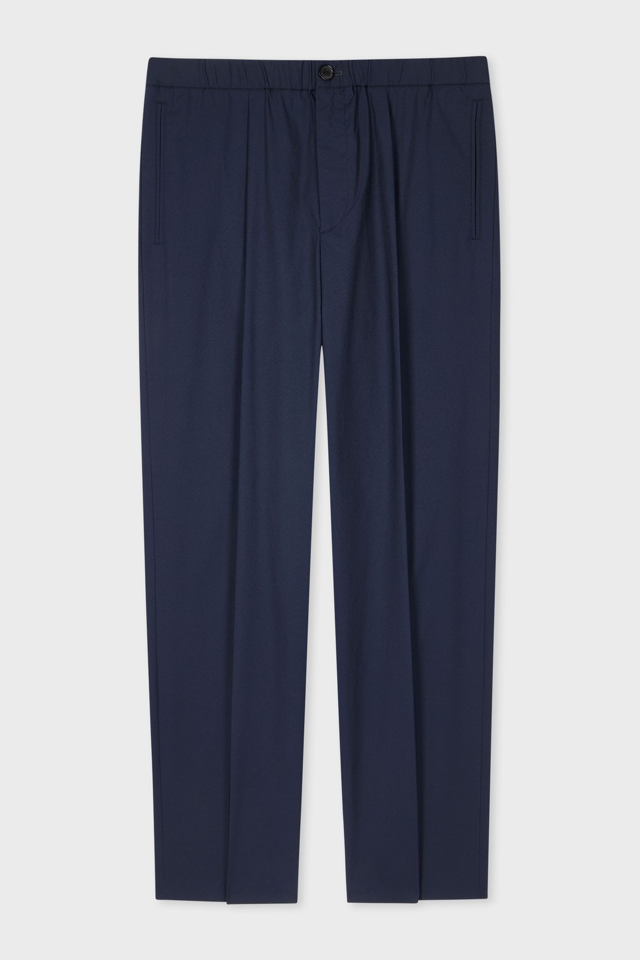 MENS PLEATED ELASTICATED WAIST TROUSER VERY DARK NAVY 1