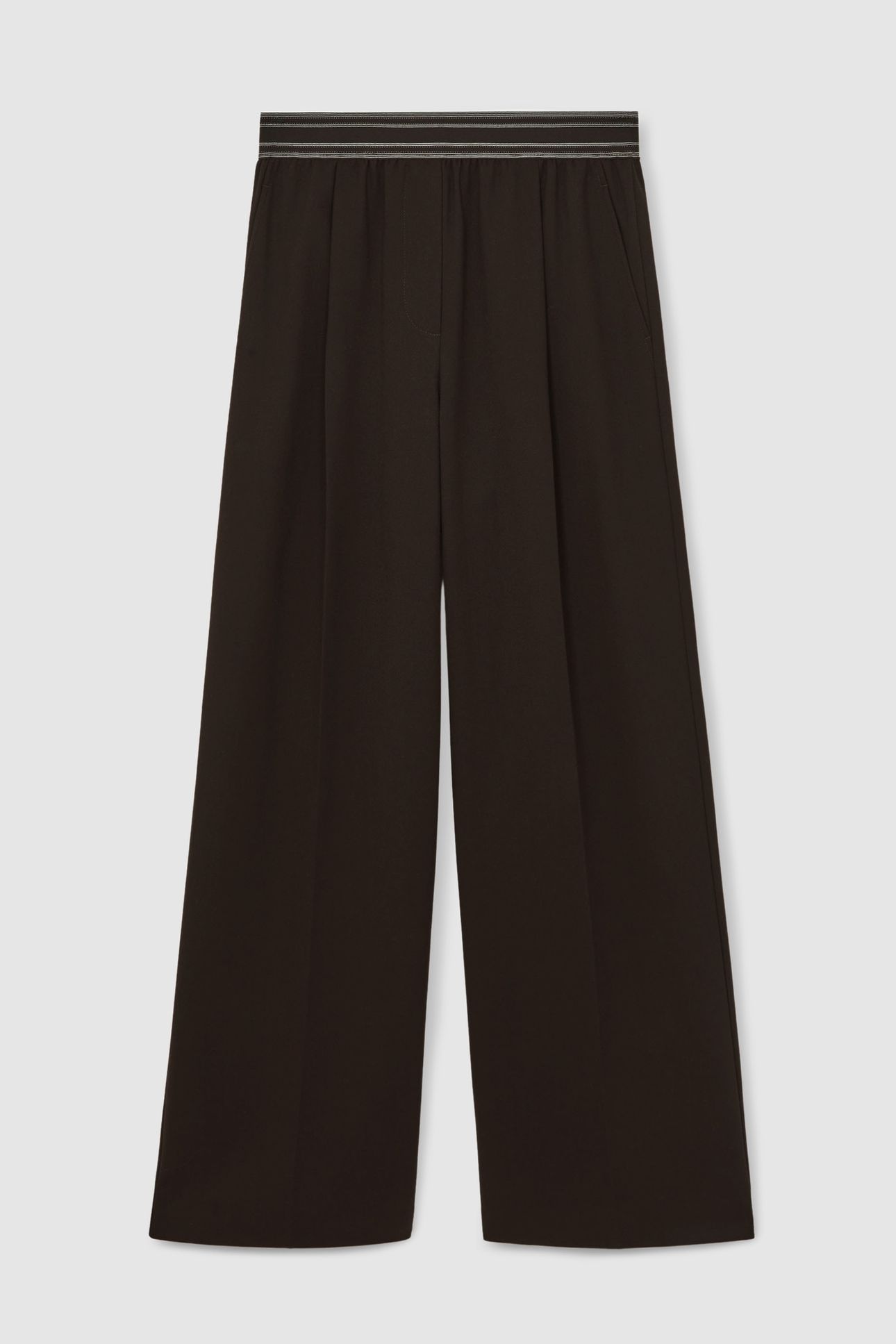 WAISTBAND WIDE LEG TROUSER CHOCOLATE BROWN 4