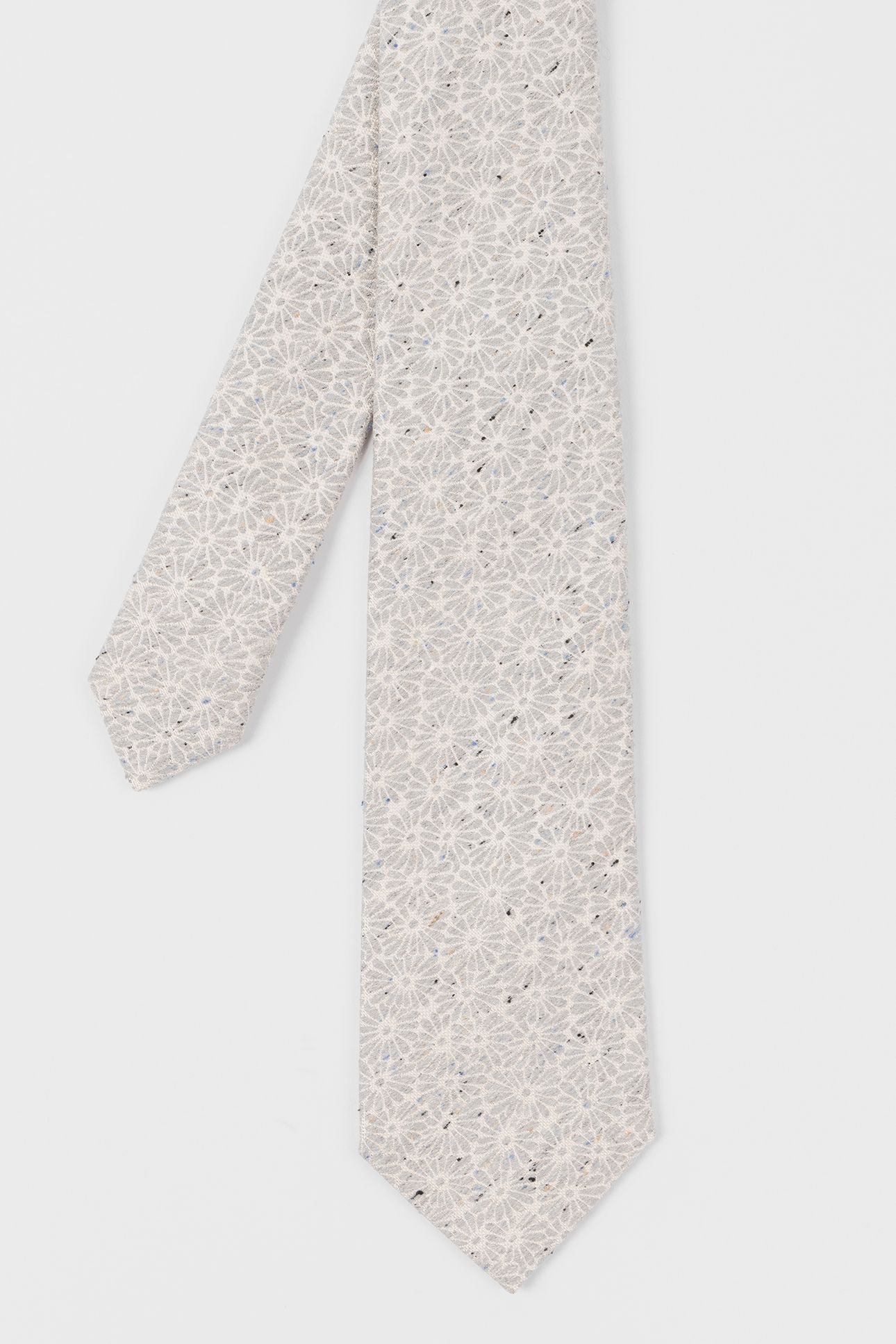 MEN TIE FLORAL FLECK GREY 5