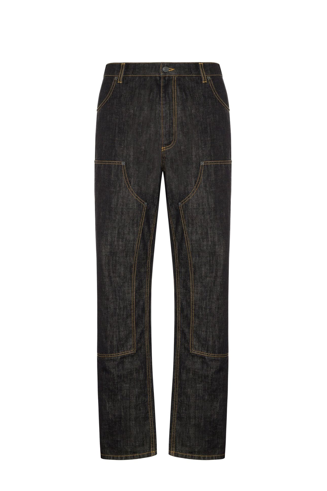 BLACK LOGO LABEL DENIM TROUSERS BLACK 3