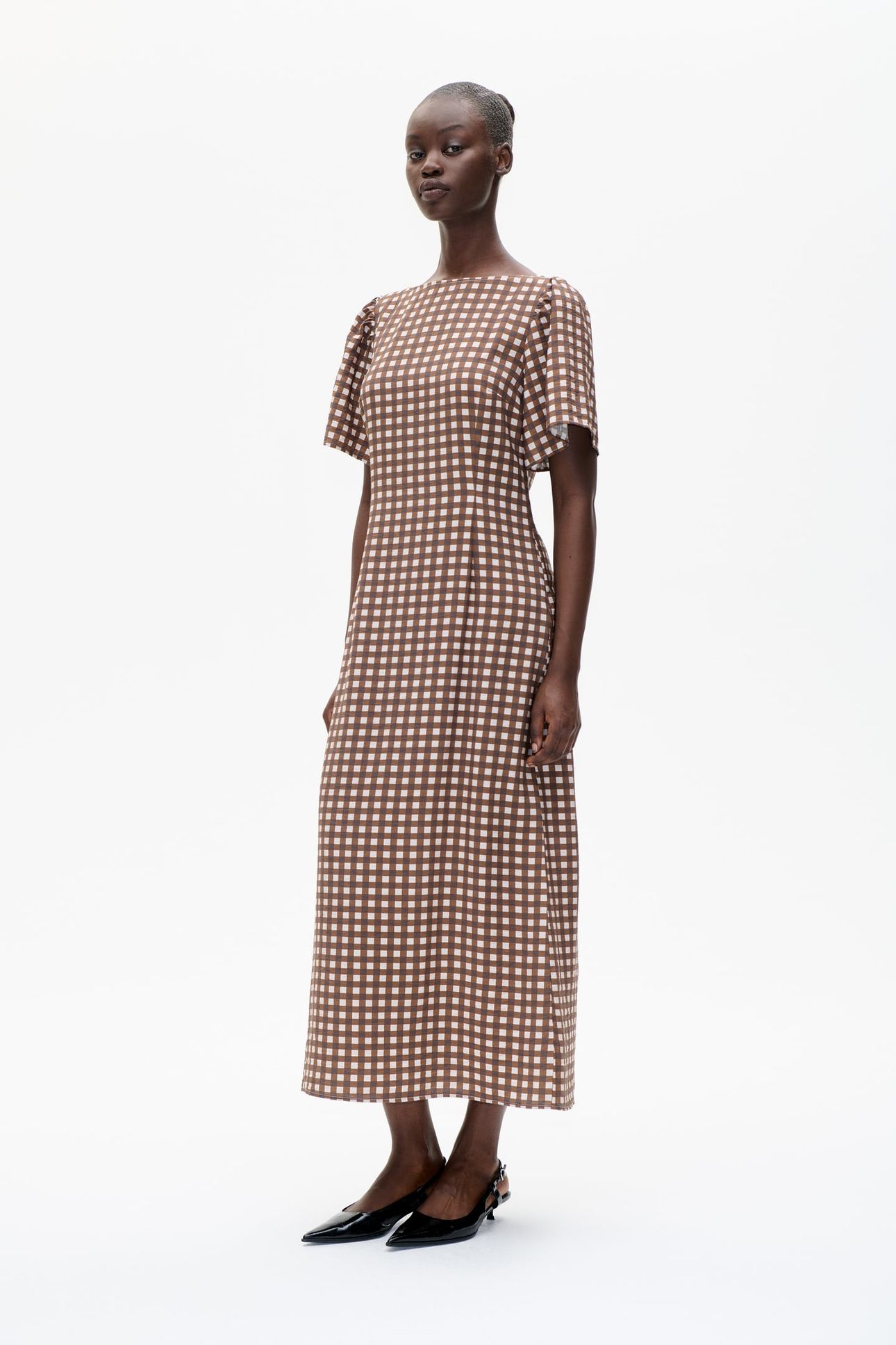 ADALENE DRESS HOT FUDGE CHECK 1