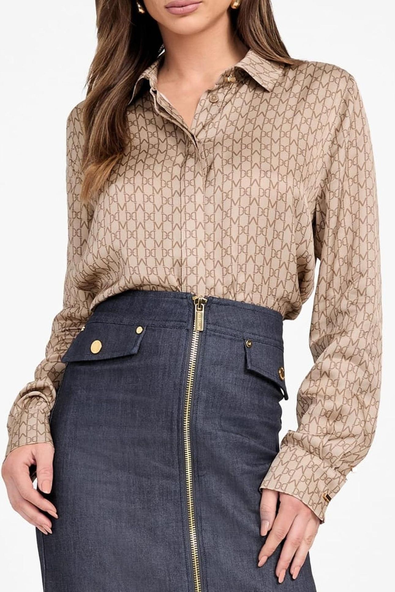 NEW MELISSA SHIRT MONOGRAM COMBO VELVE 8