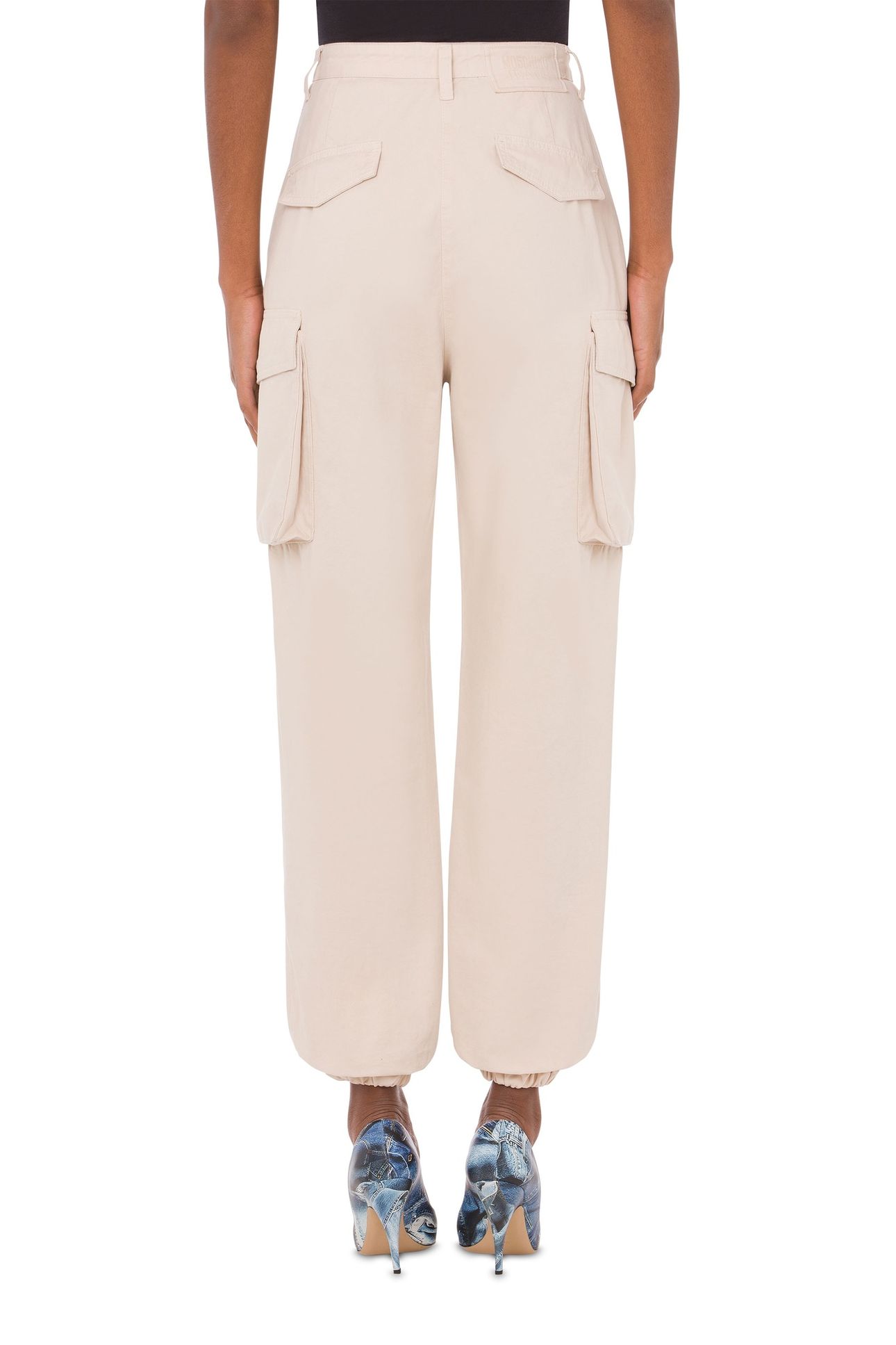 GARMENT-DYED GABARDINE CARGO TROUSERS BEIGE 2