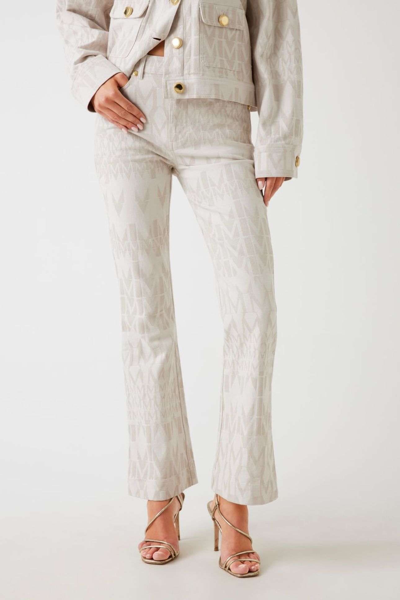 SARAH DENIM FLARED P MONOGRAM OFF WHITE 1
