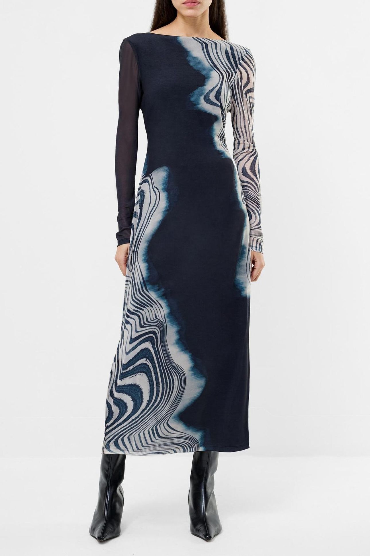 CELESTE SHURI MESH MIDI DRESS PETROL PETROL 2