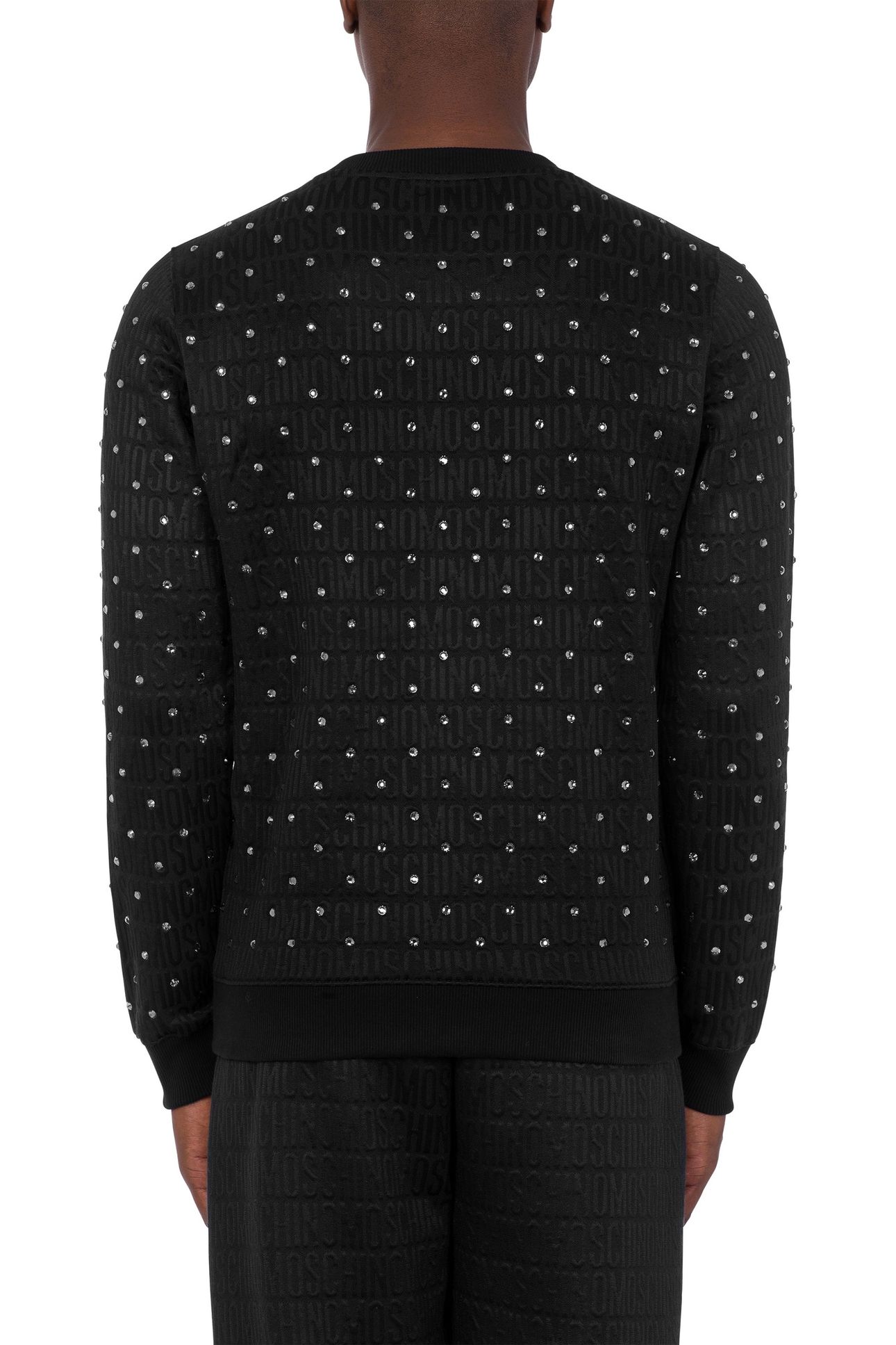 ALLOVER LOGO RHINESTONE SWEATSHIRT BLACK 2