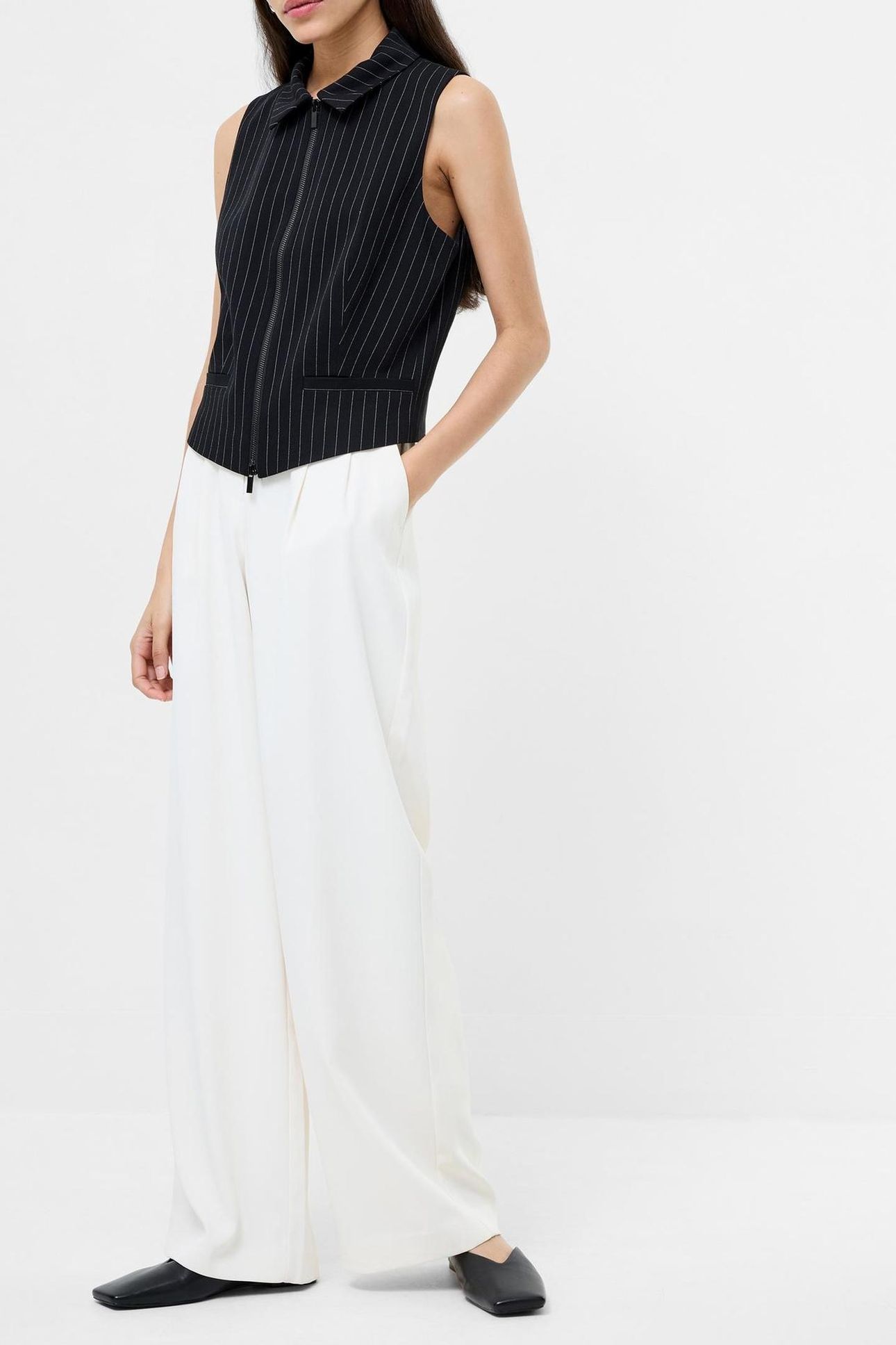 MORGAN TAILORED WAISTCOAT BLACK WINTER WHITE 2