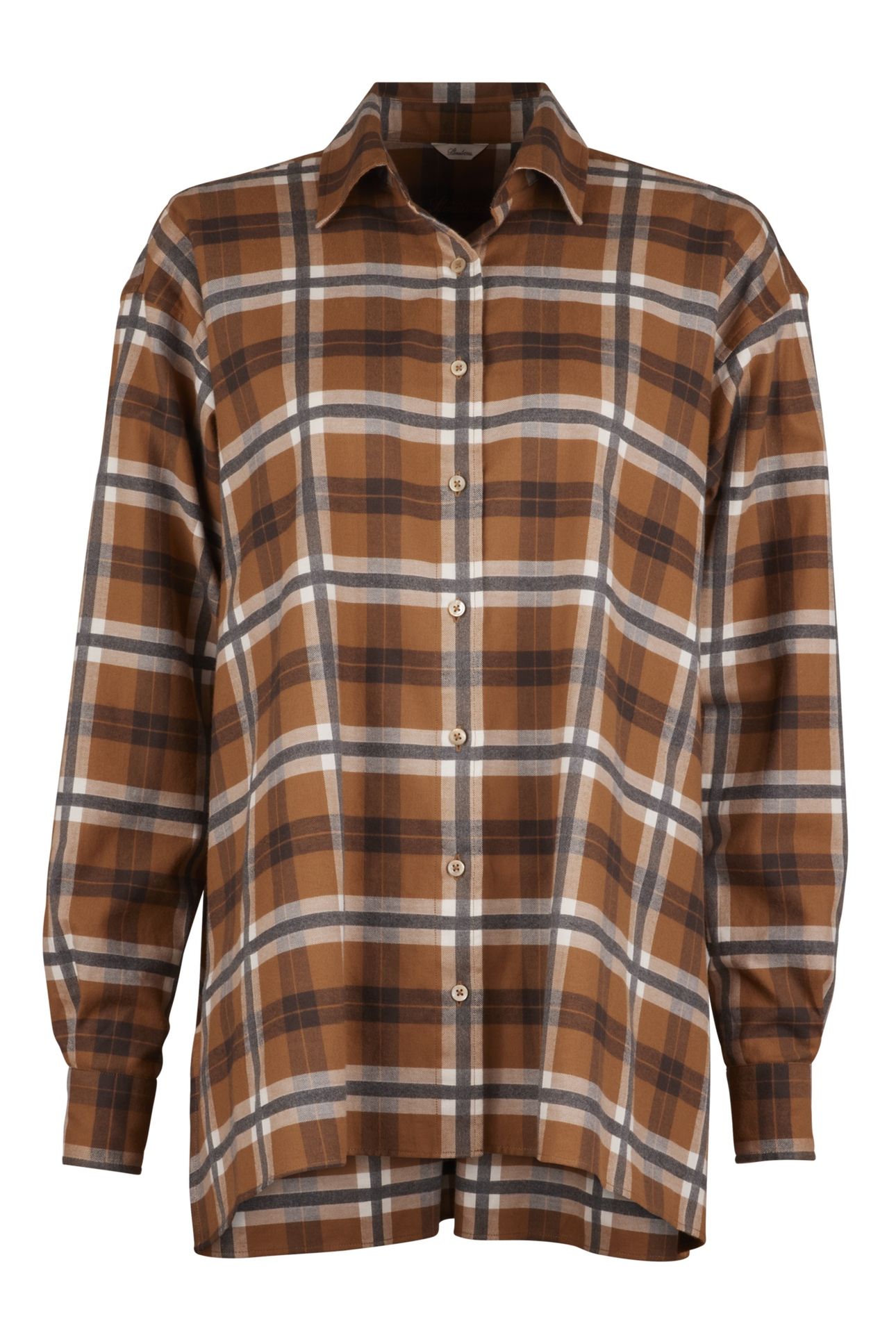 FRANNIE SHIRT LIGHT BROWN CHECK 1