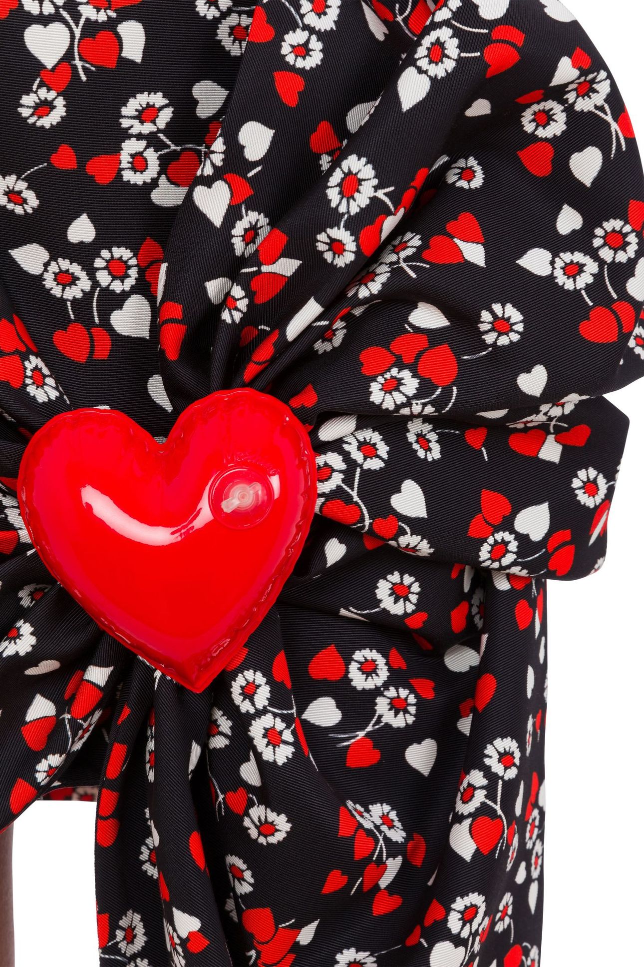 ALLOVER HEARTS & FLOWERS OTTOMAN MINISKIRT BLACK 4