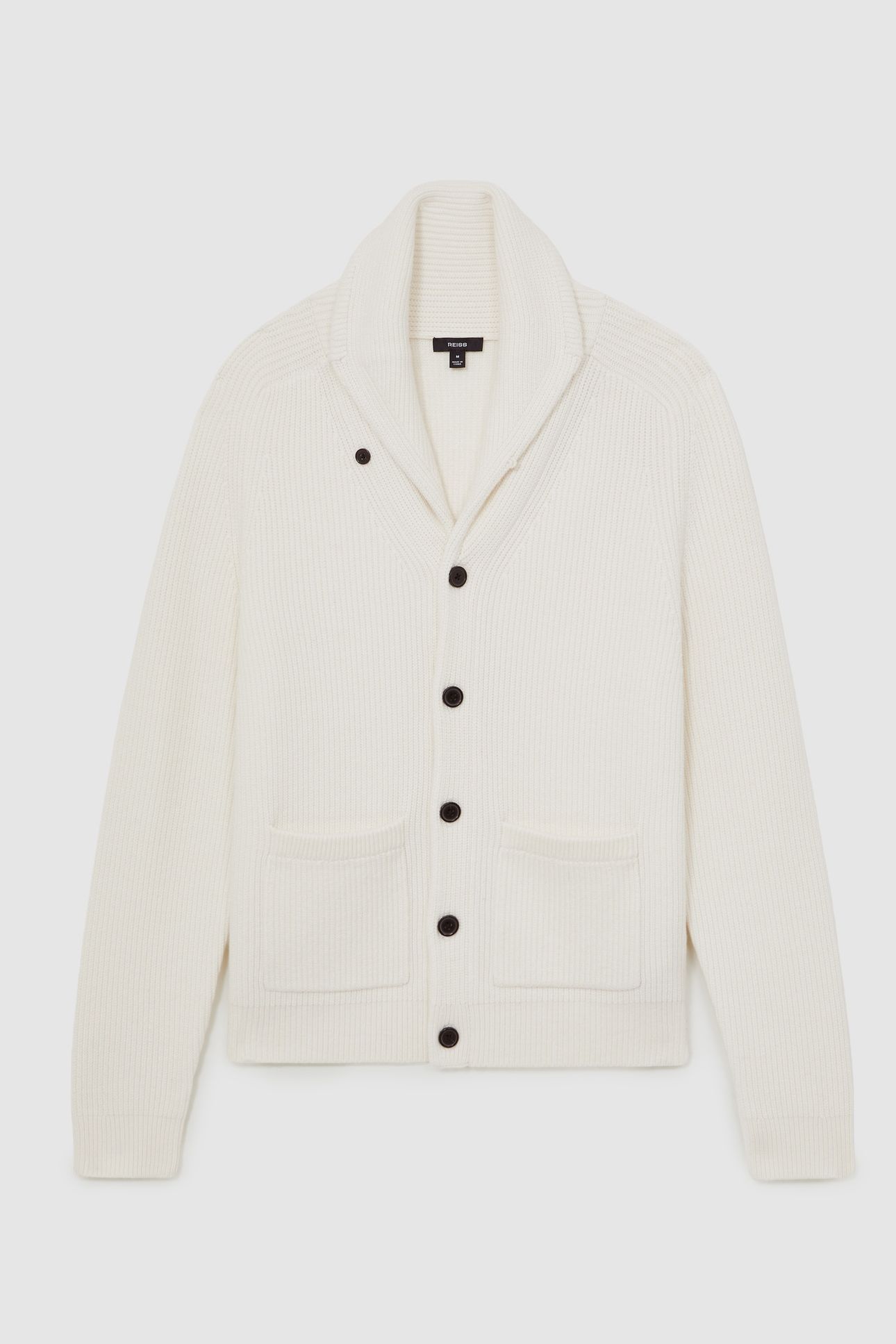 LS SHAWL COLLAR RIBBED CARDIGAN WINTER WHITE 5