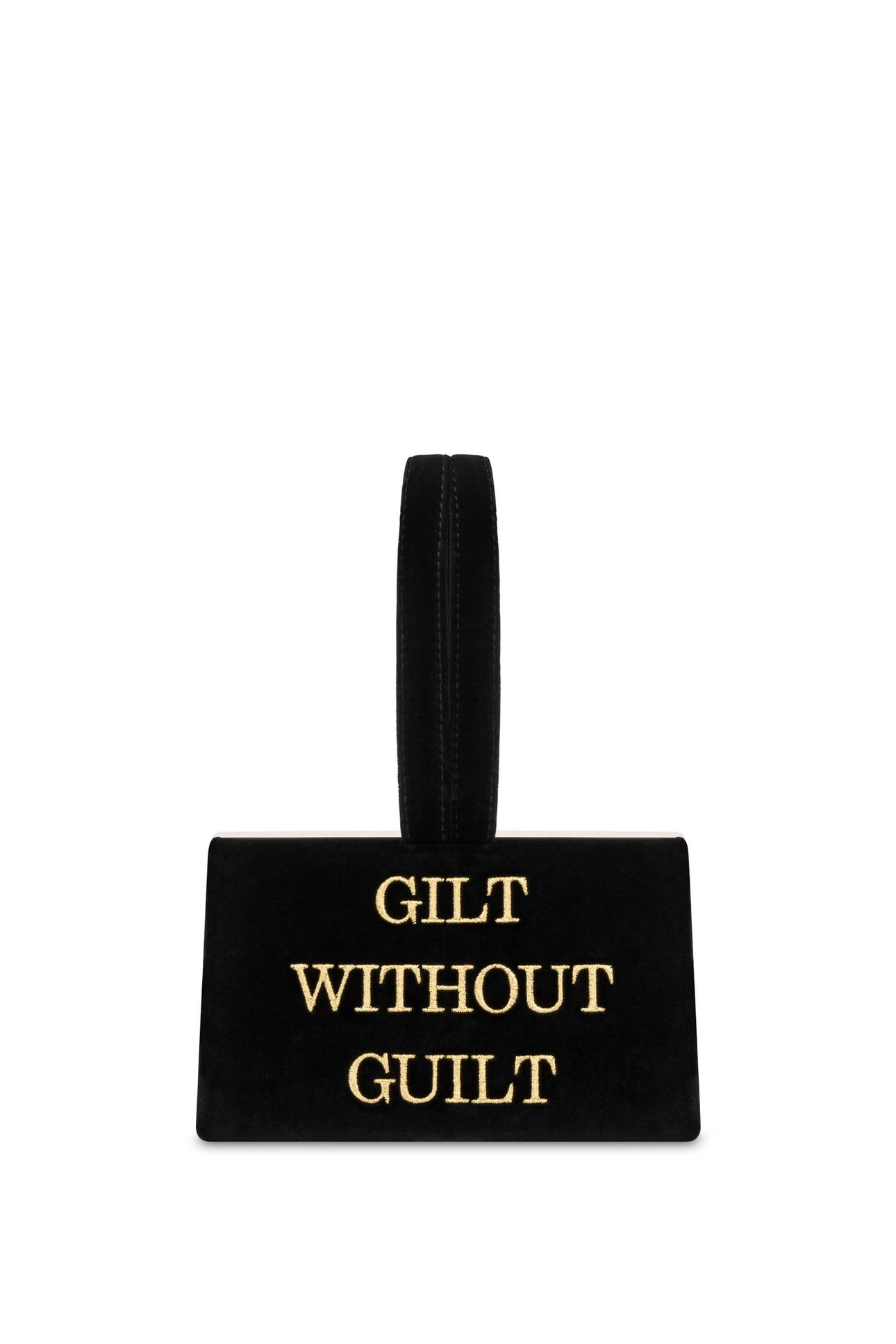 GILT WITHOUT GUILT VELVET HANDBAG BLACK 1