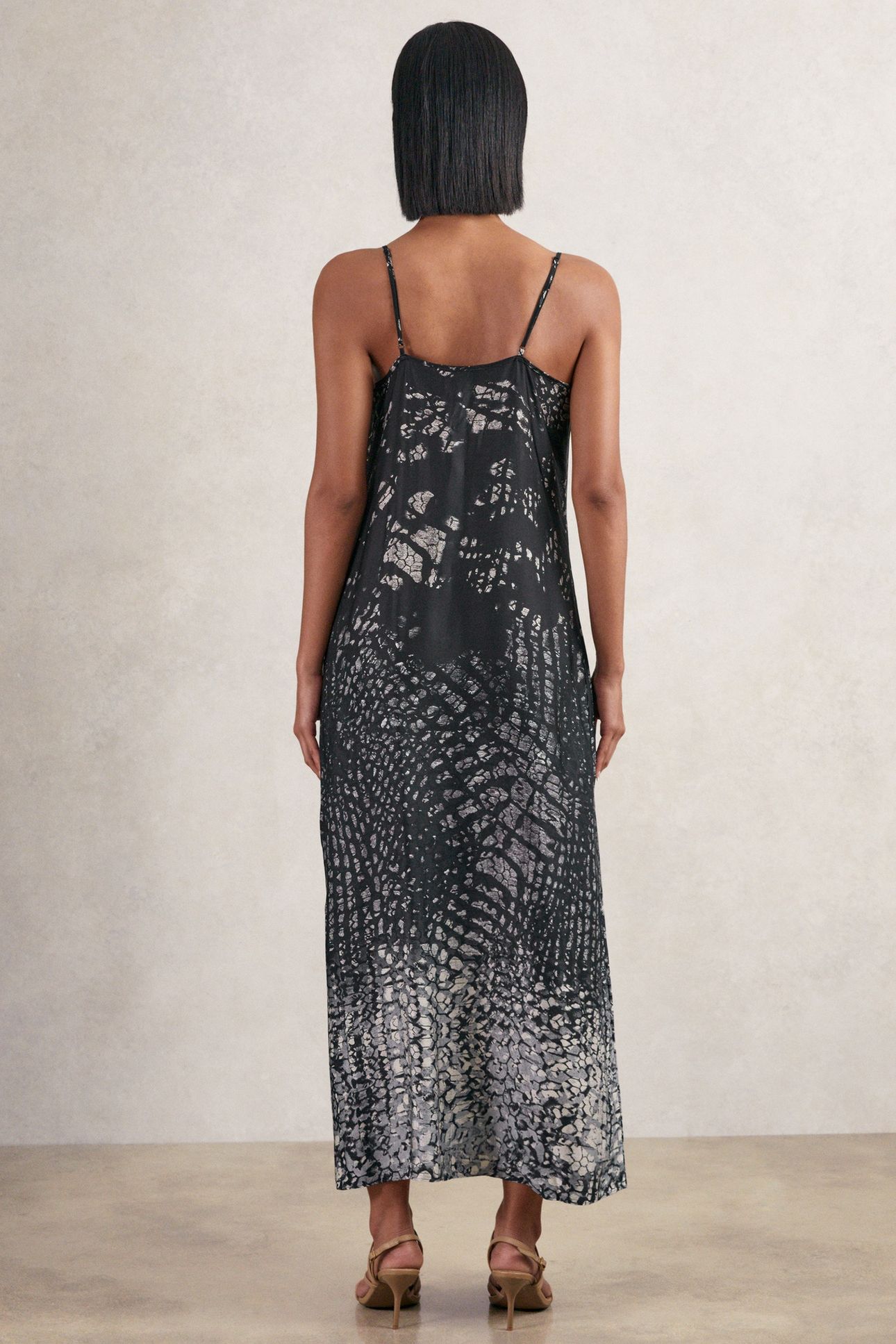 PRINTED SLIP DRESS NAVY 3