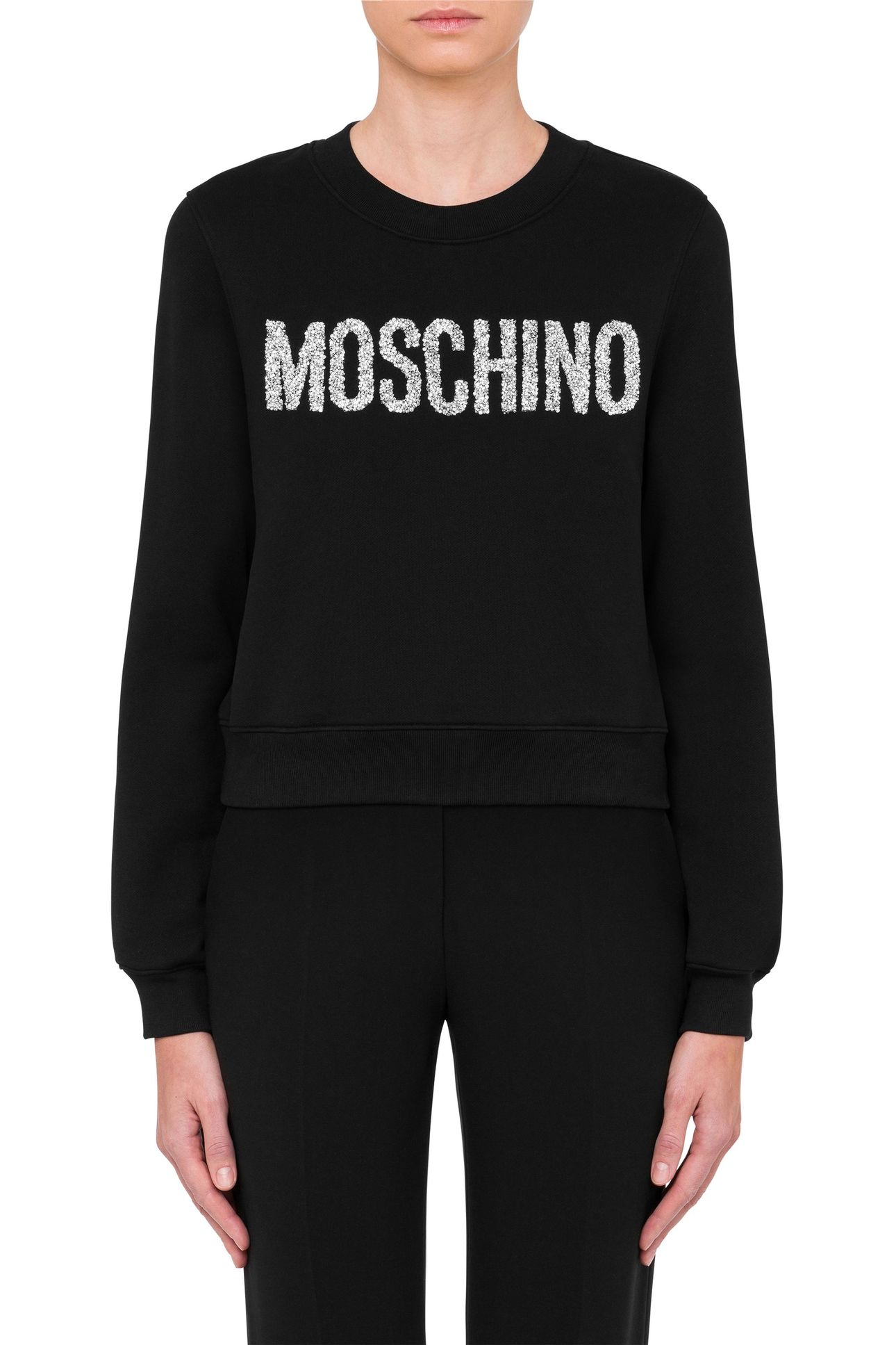 SPARKLING LOGO ORGANIC COTTON SWEATSHIRT BLACK 1
