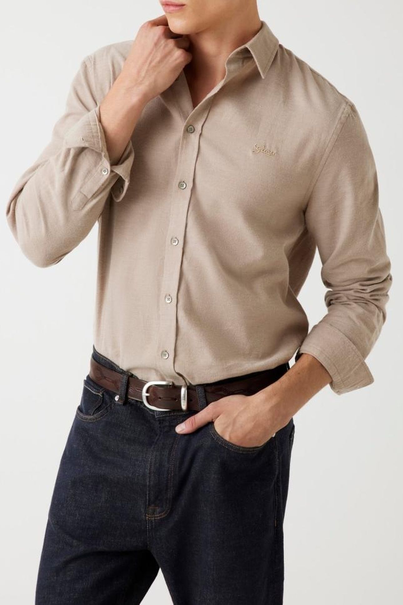 LS FLANNEL TWILL SHI ENGLISH BROWN HEATHE 3