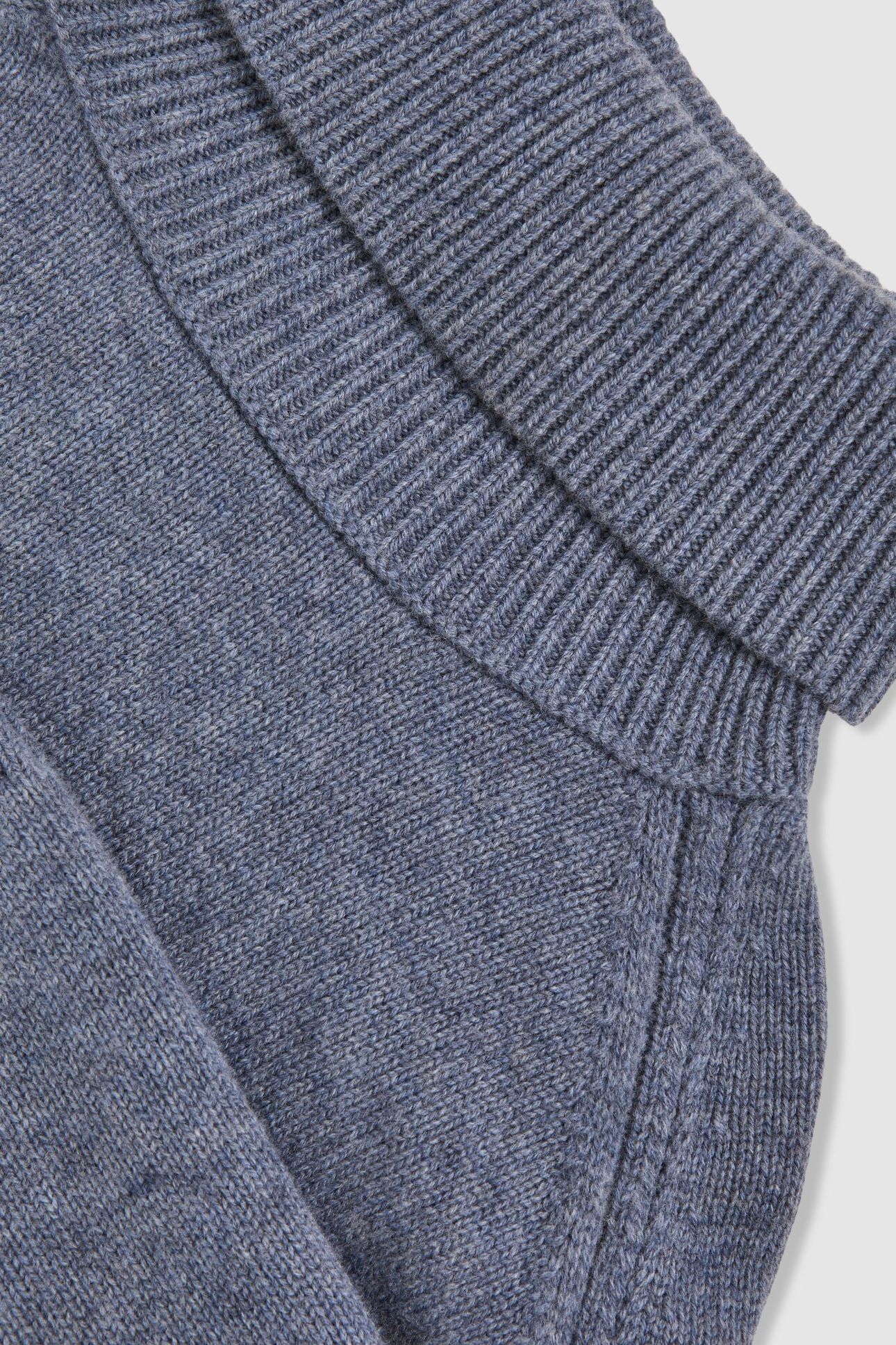 CASHMERE BLEND ROLL NECK BLUE MARL 6