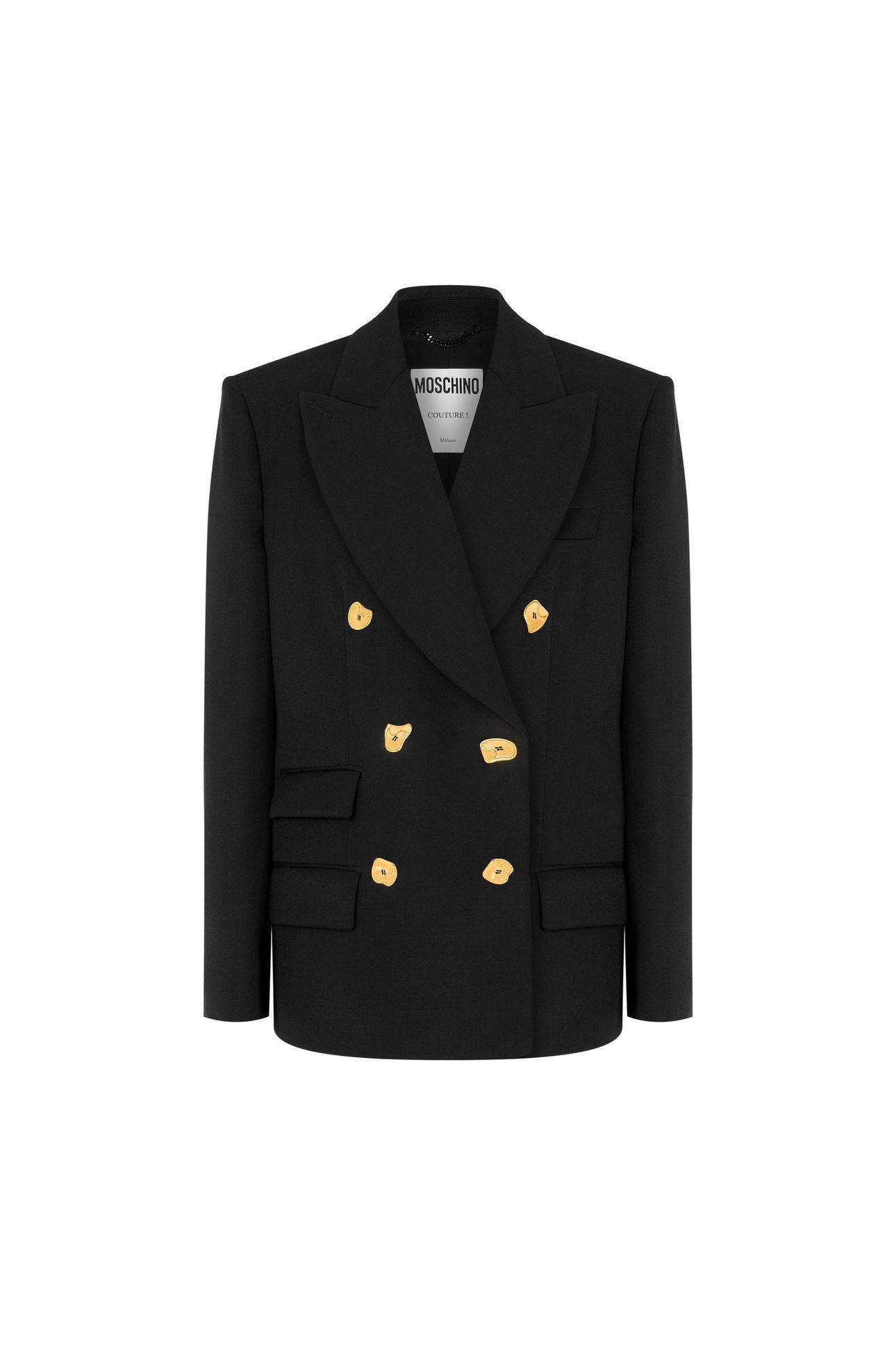 MORPHED BUTTONS WOOL GABARDINE JACKET BLACK 3
