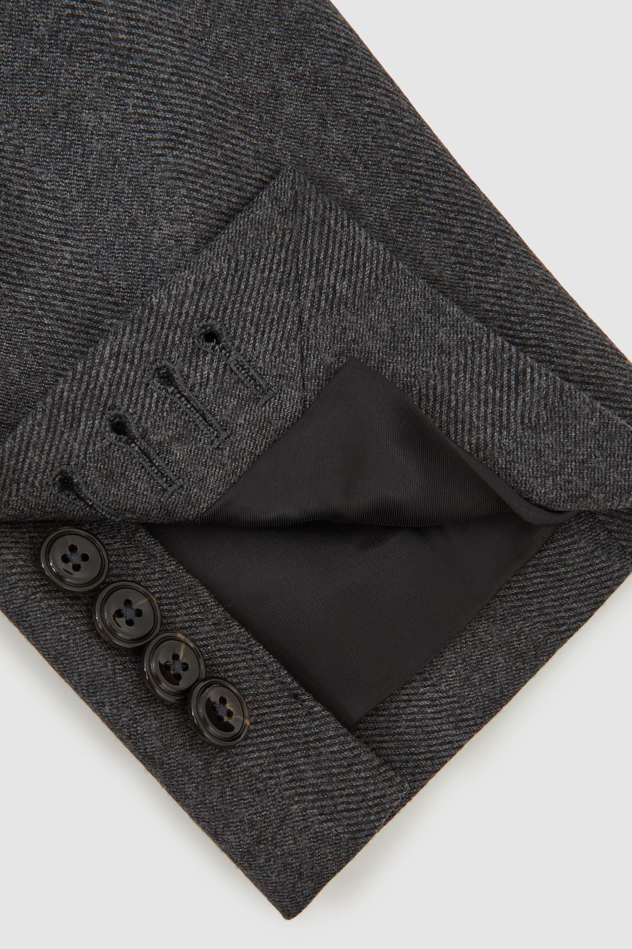 SB 1B NOTCH FLANNEL BLAZER CHARCOAL GREY 6