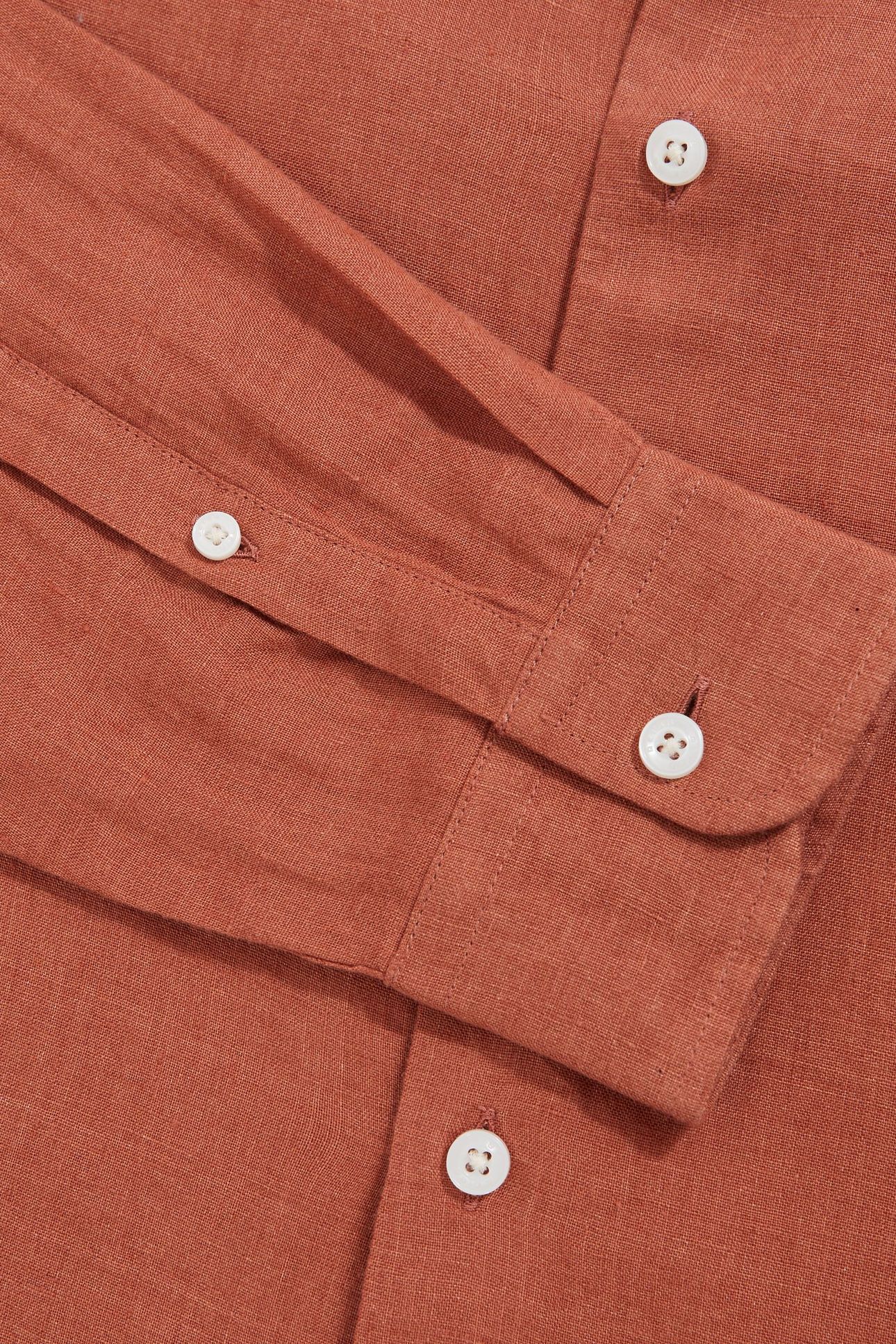 LS LINEN SHIRT CINNAMON BROWN 6