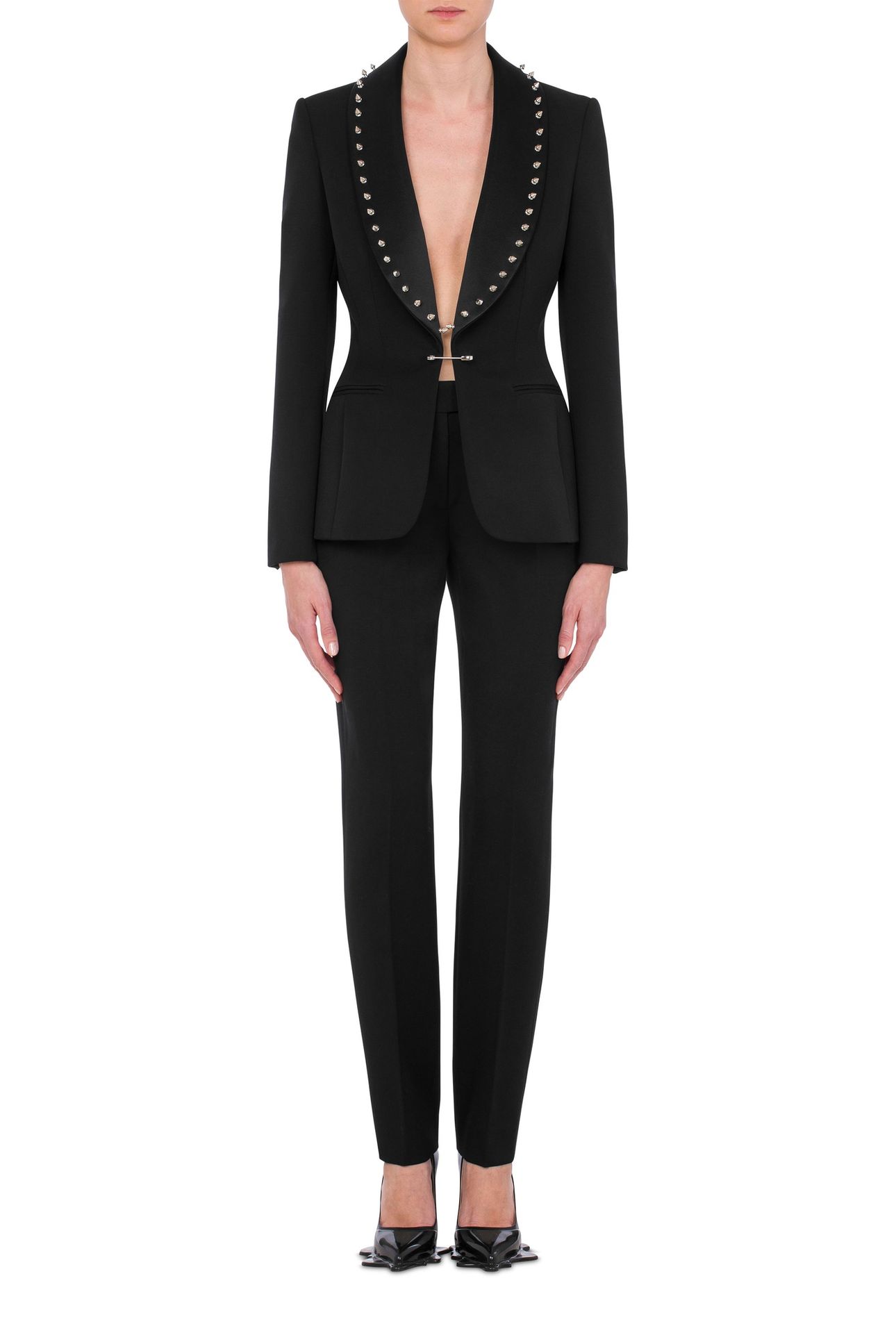 GABARDINE JACKET WITH STUDS PUNK COUTURE BLACK 1