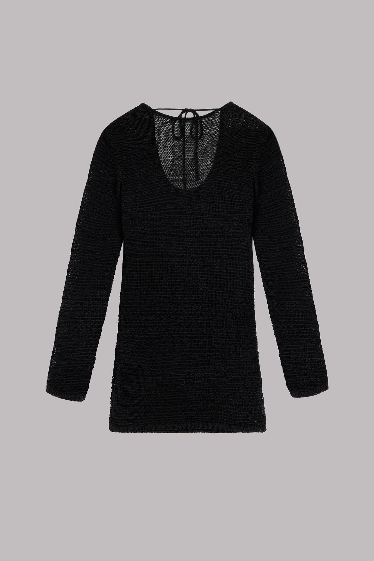 THE BLACK KNITTED LOW BACK LONGSLEEVE DRESS BLACK 3
