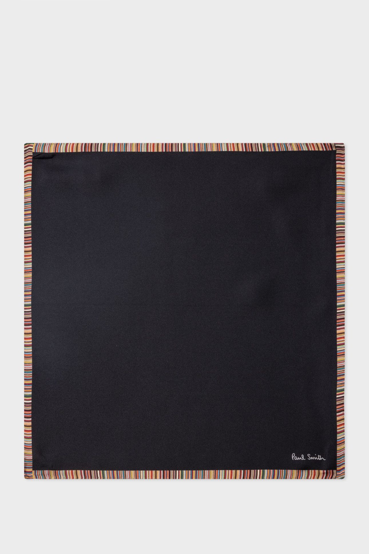 MEN POCKET SQ SIGNTR EDGE BLACK 1