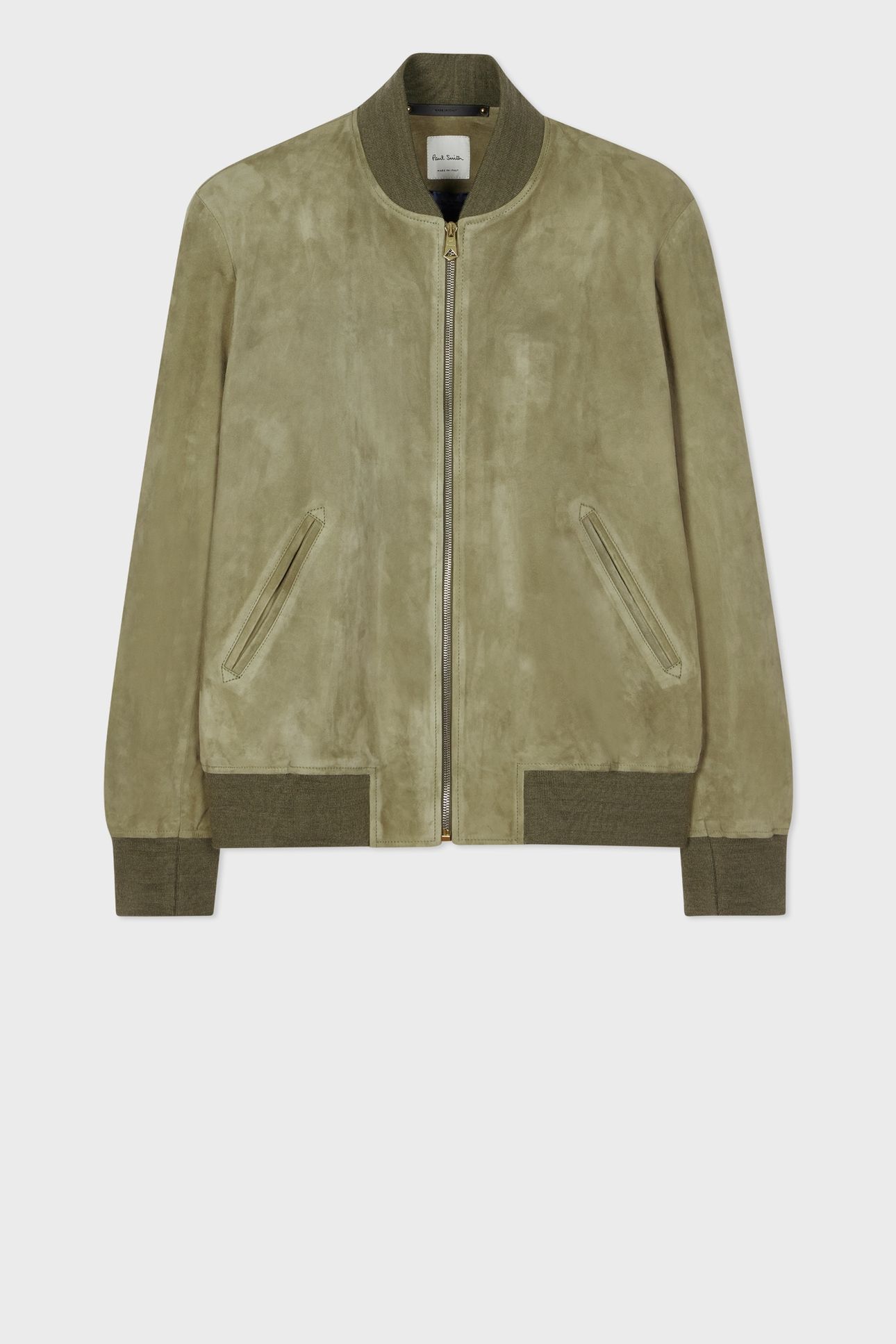 MENS REGULAR FIT SUEDE BOMBER JACKET MILITARY_GREEN 5