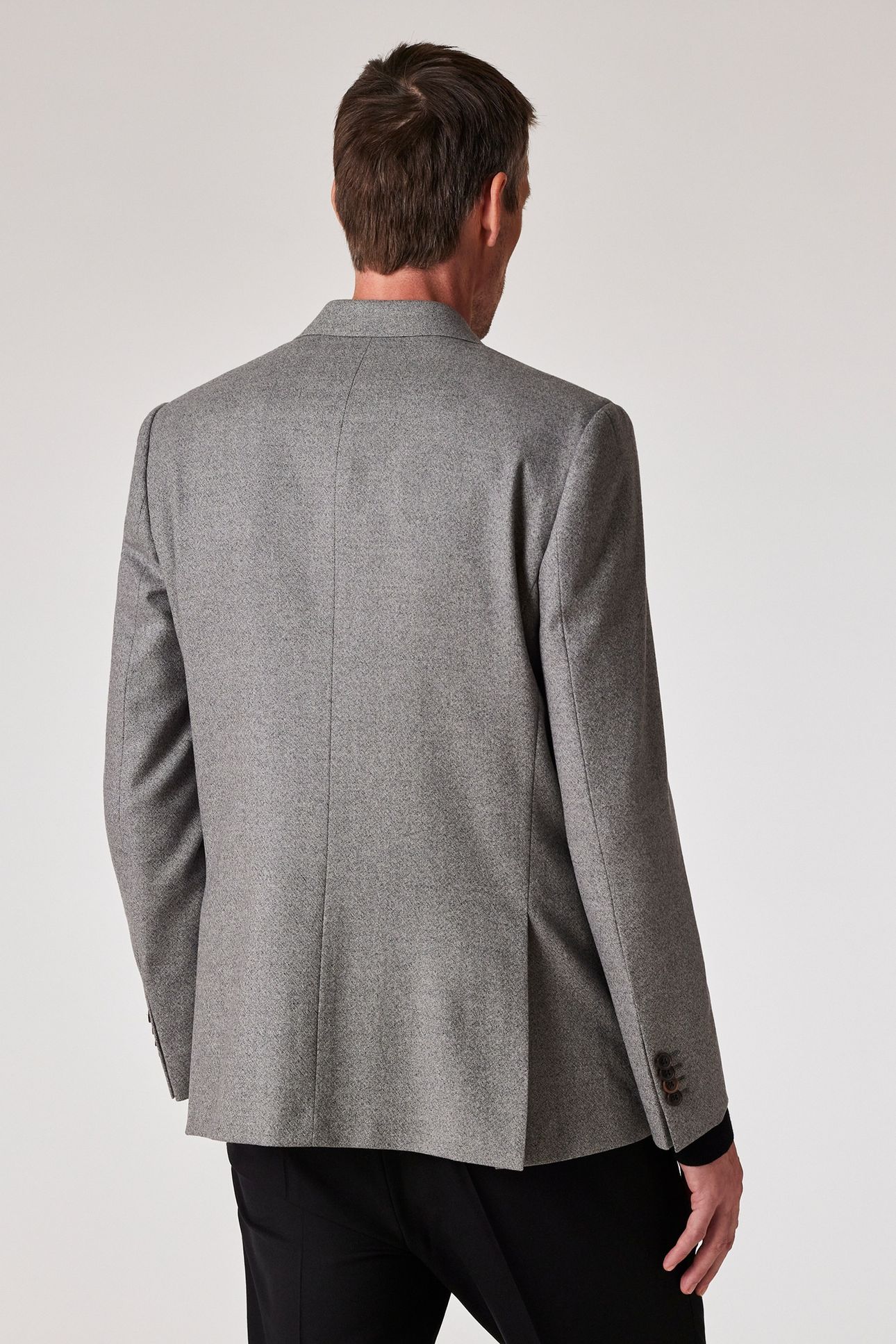 MENS TAILORED FIT 2 BUTTON JACKET GREY MELANGE 2
