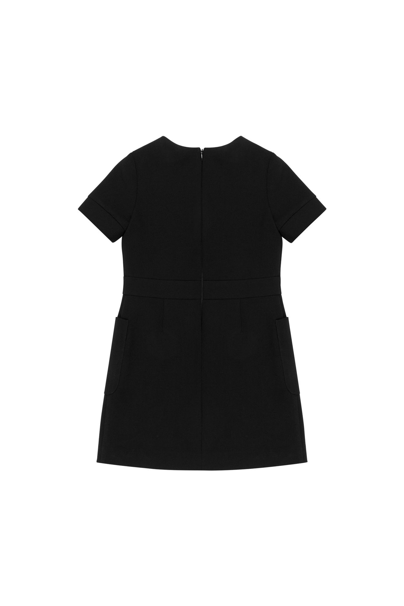 GIRL'S CREPE DRESS MORPHED BUTTONS BLACK 2
