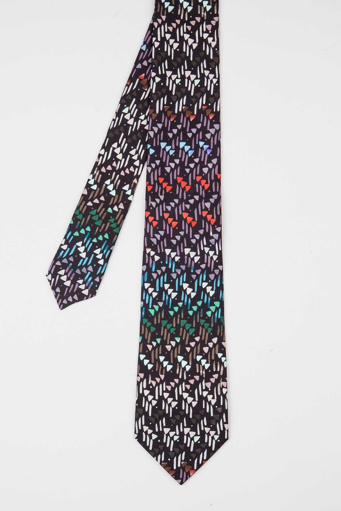 MEN TIE PAINTED GEOMETRIC VERY DARK NAVY 1