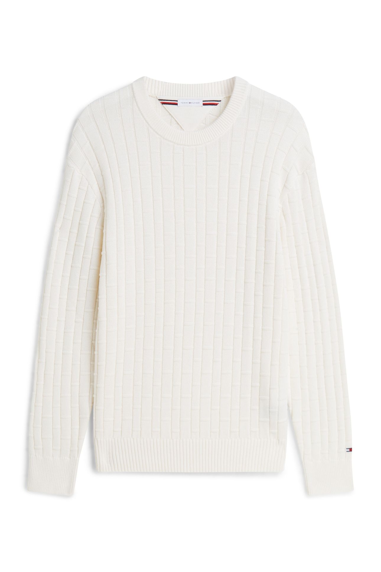 MOCK CABLE CREW NECK IVORY PETAL 4
