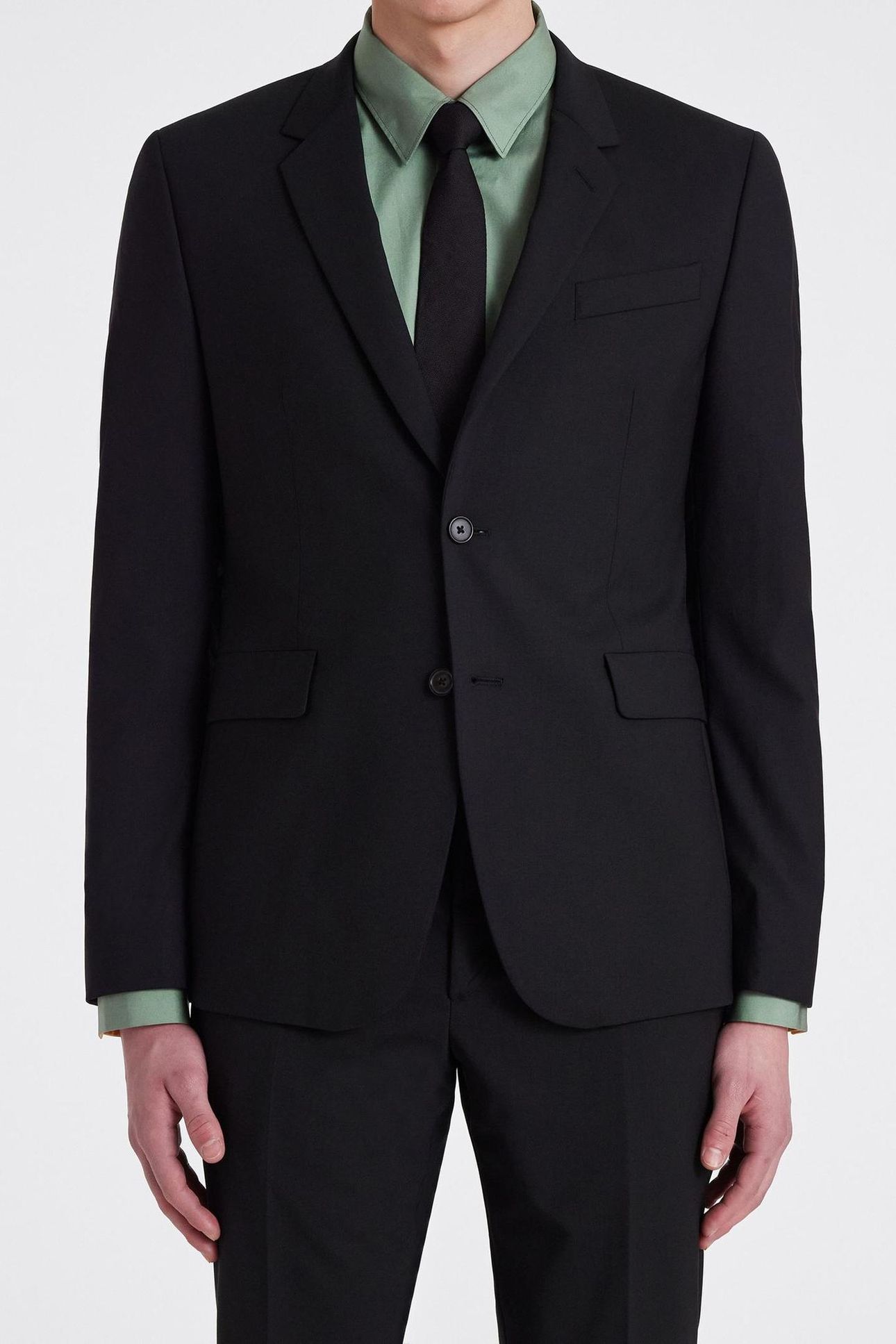 MENS SLIM FIT 2 BUTTON SUIT BLACK 2