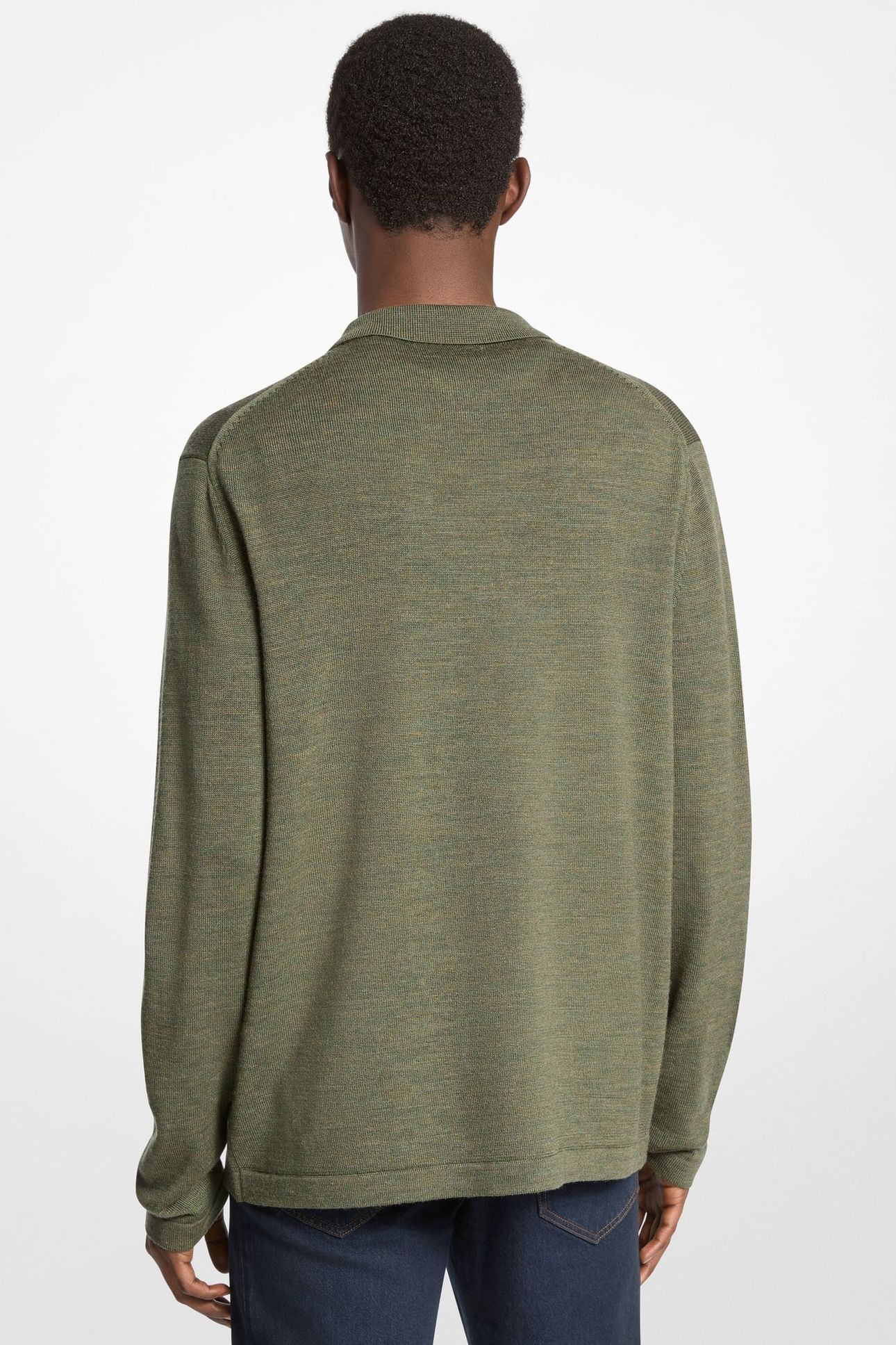 MERINO BUTTON FRONT SHIRT IVY MELANGE 2