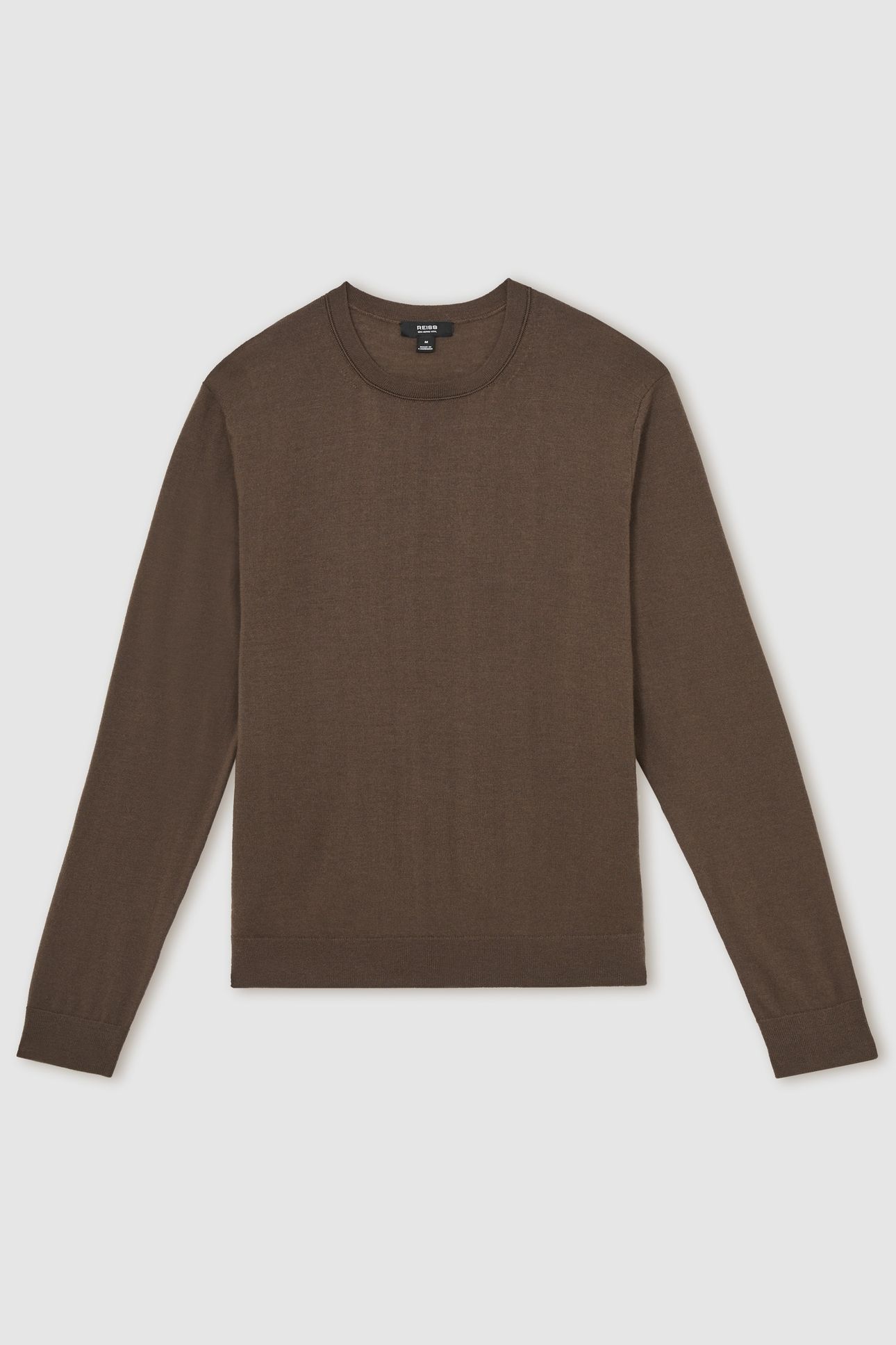 LS CREW MERINO WOOL JUMPER CHOCOLATE BROWN 4