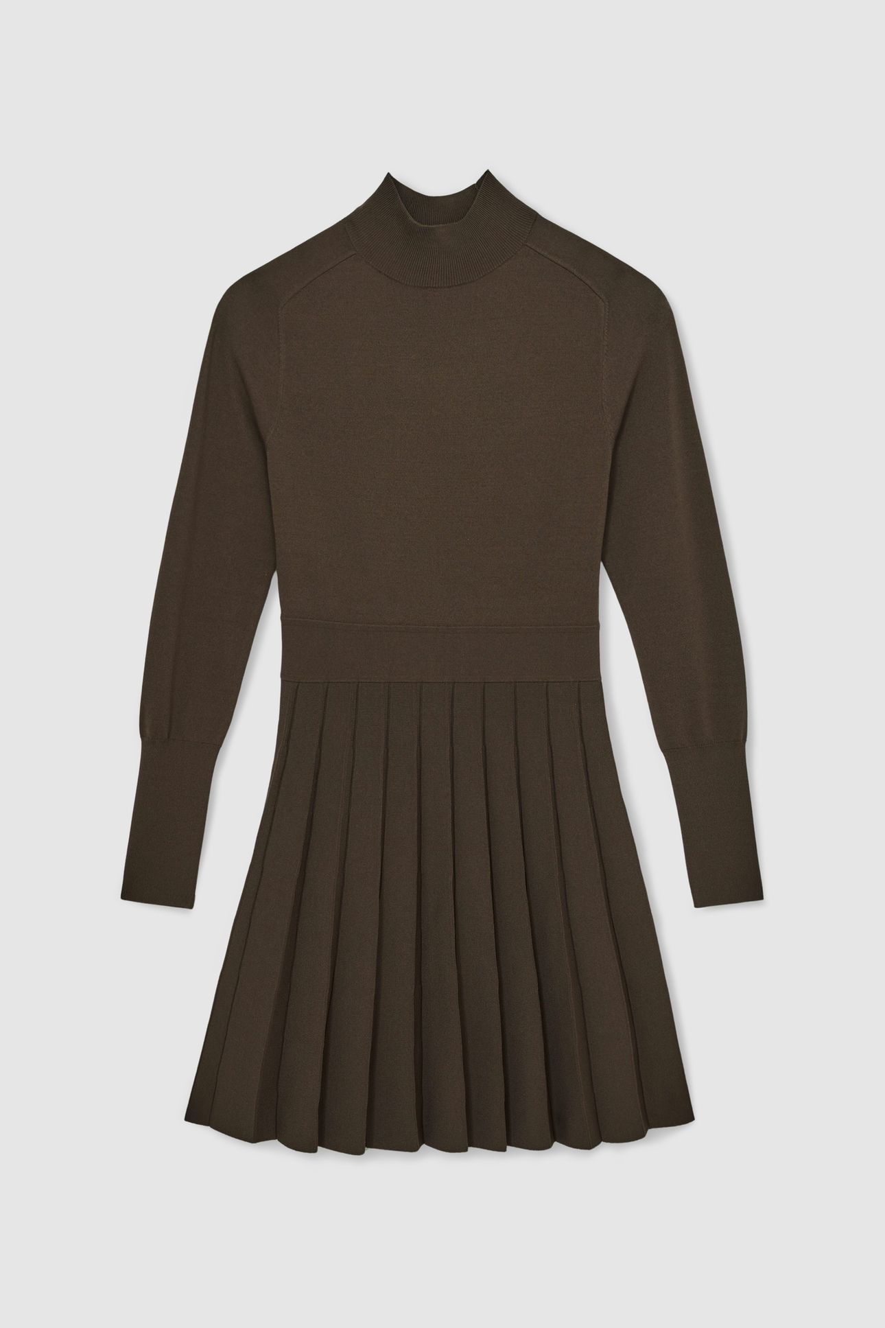 BELTED KNITTED MINI DRESS MOCHA BROWN 3