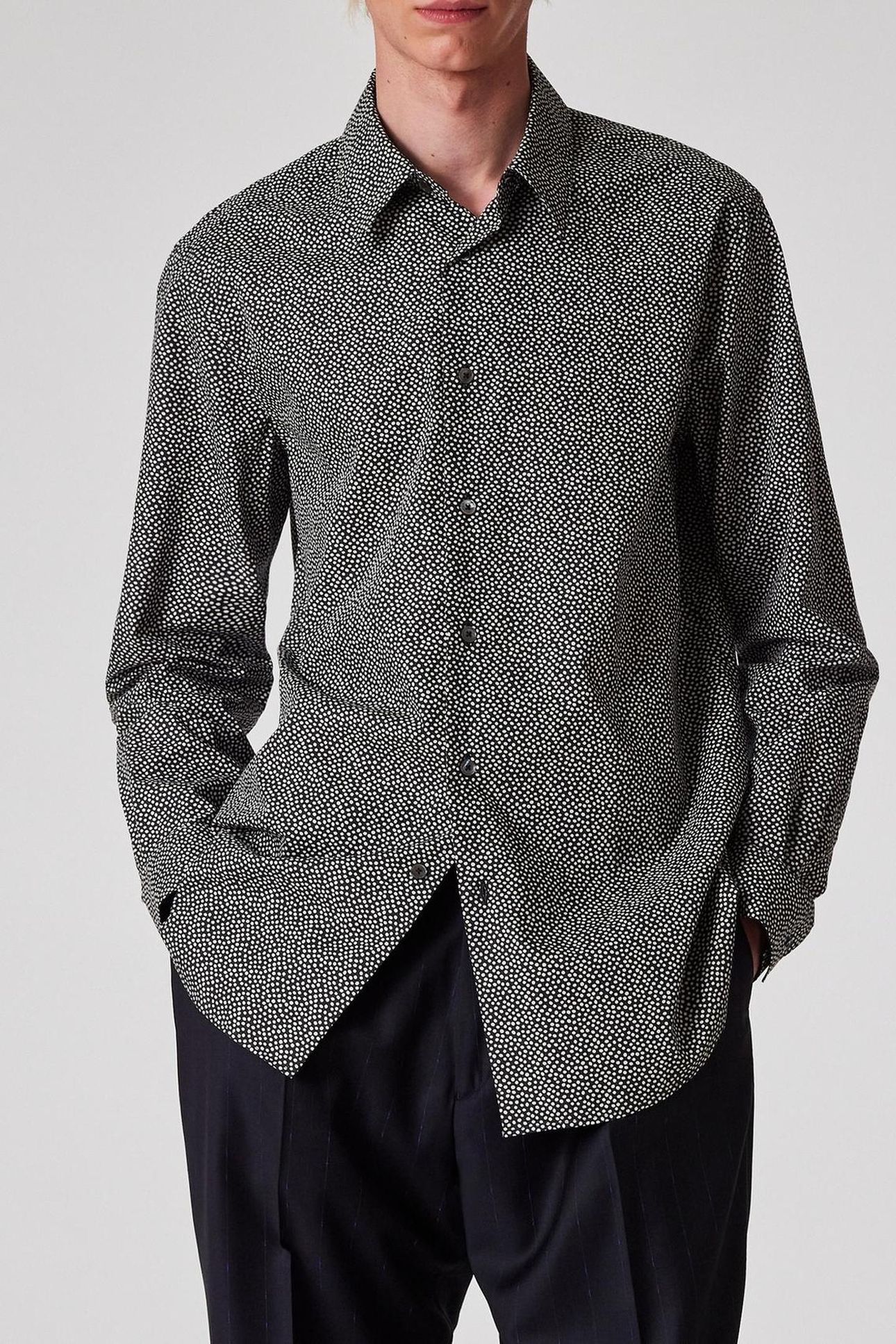 MENS S/C CASUAL FIT SHIRT GREY MELANGE 1